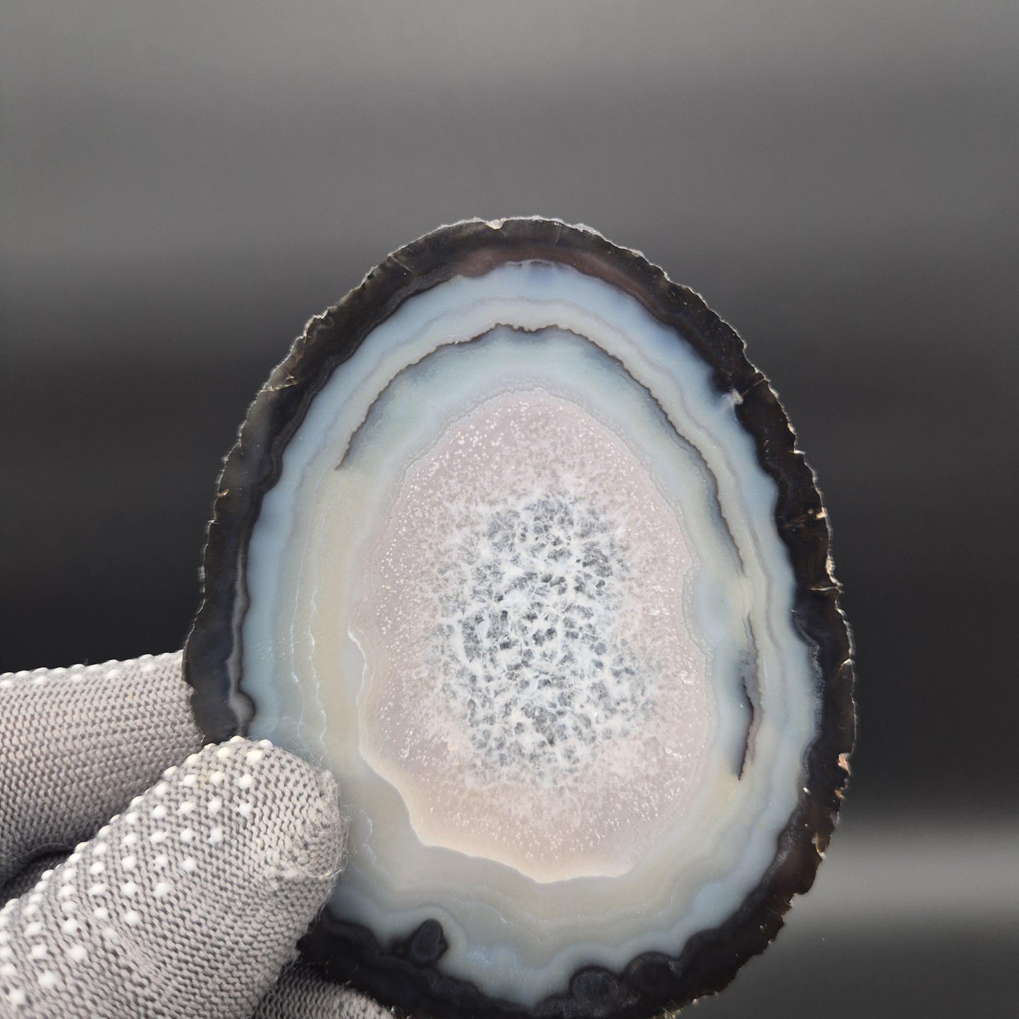 Natural Agate Slices - Set of 3 | 4in, 4.5in, 5in Translucent Quartz | 0.64 lbs | Polished Crystal Decor Crystal Hoarder