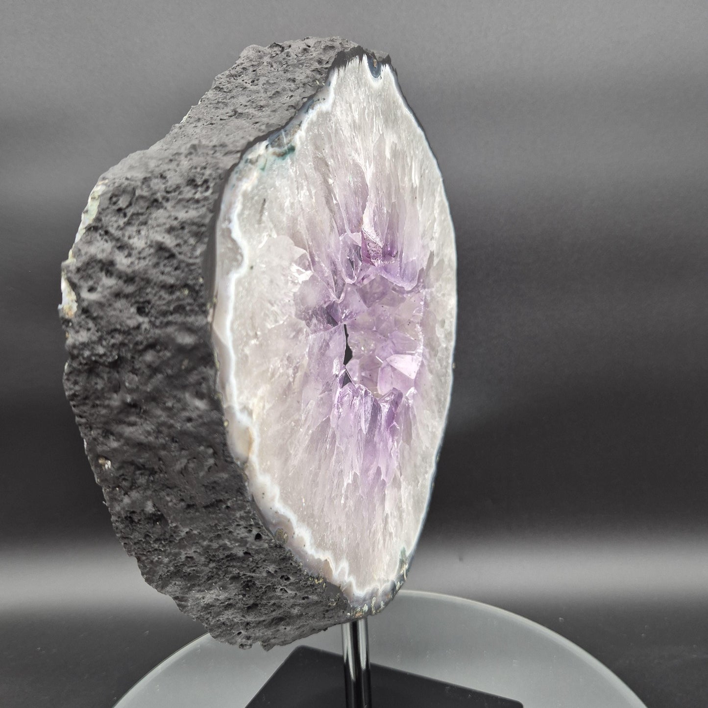 Amethyst Portal Brazil with Clear Purple Crystal Points Large Slab 9.59 lb 13x9.5x1.5 Statement Display Specimen Crystal Hoarder