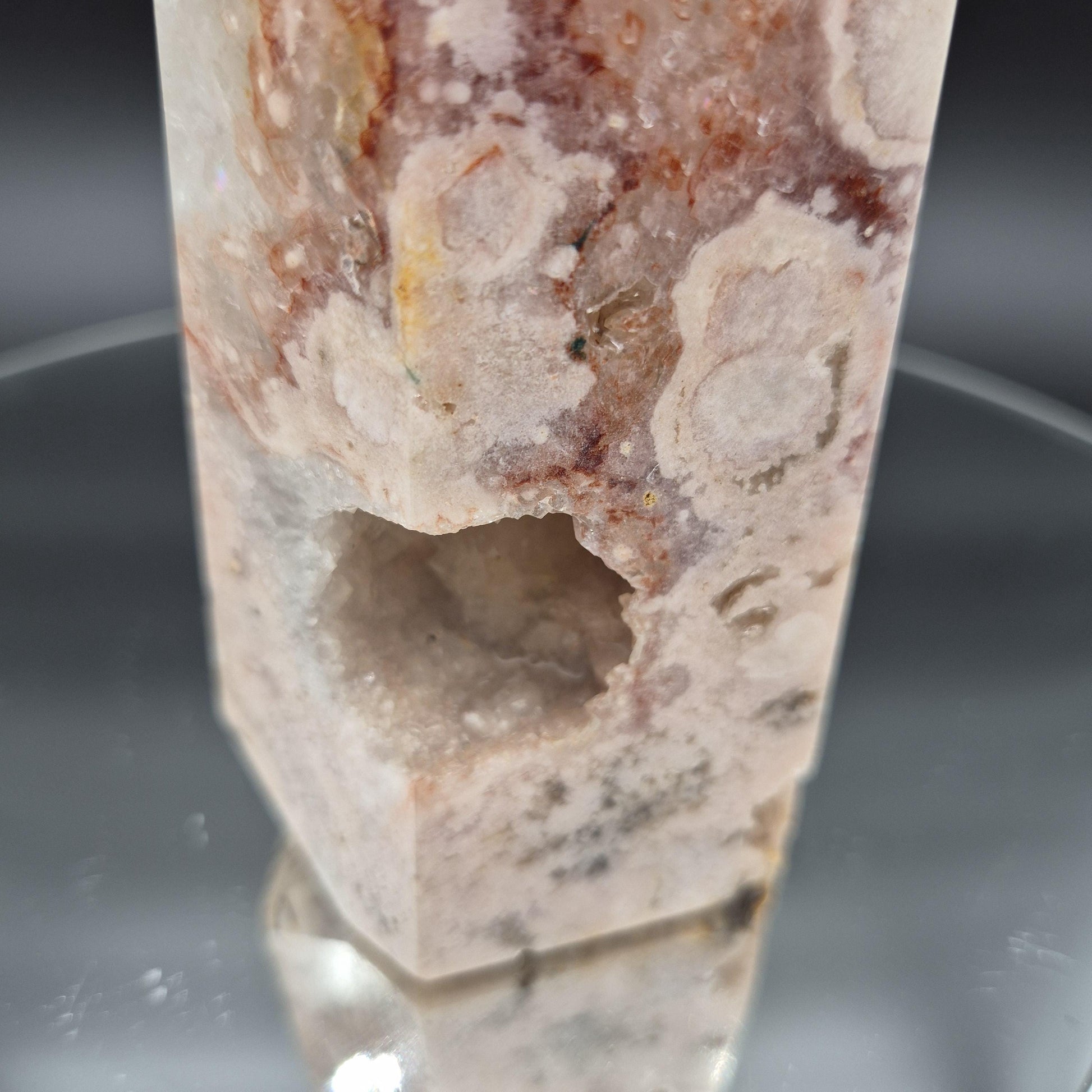 Pink Amethyst Flower Tower – Polished Crystal Point – 3.4 lb 9" Display Specimen Crystal Hoarder