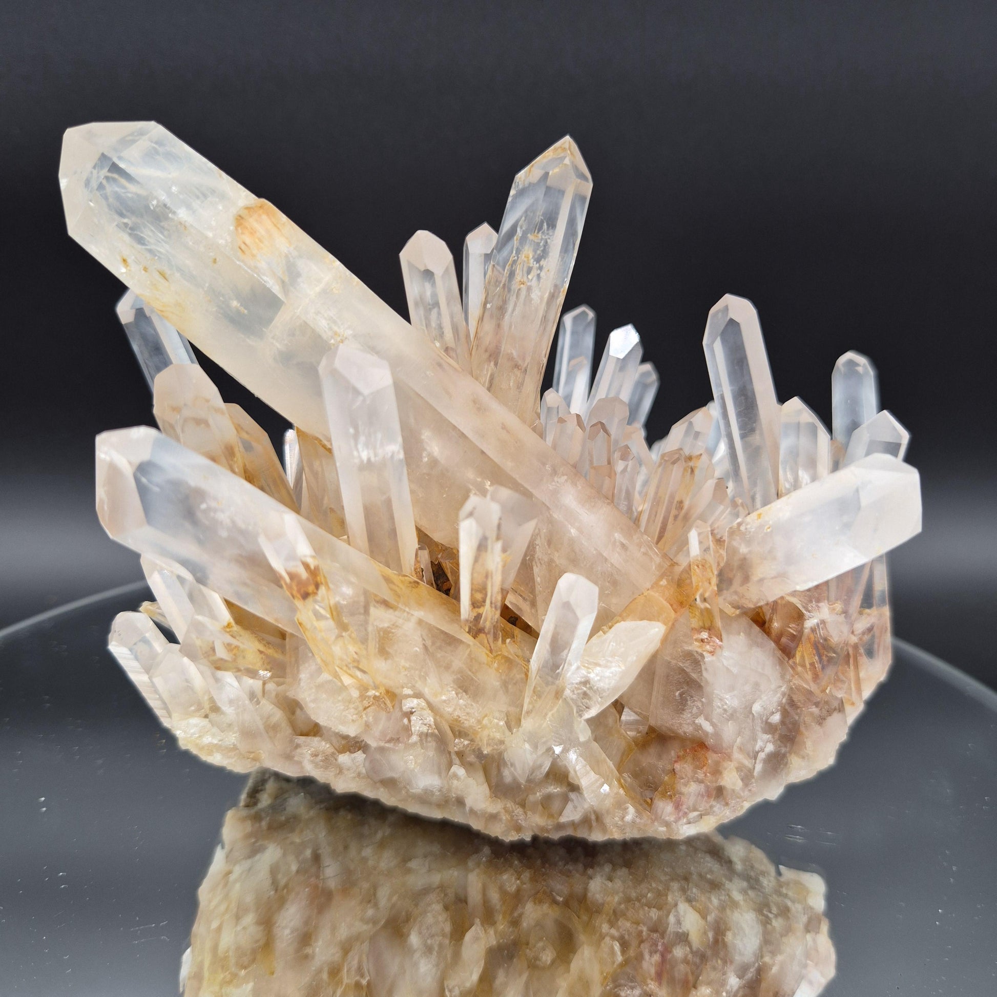 Museum Quality Golden Healer Blue Smoke Starburst Dow Lemurian Quartz Cluster 7x5.5x5 3.64 lbs Colombia Crystal Hoarder
