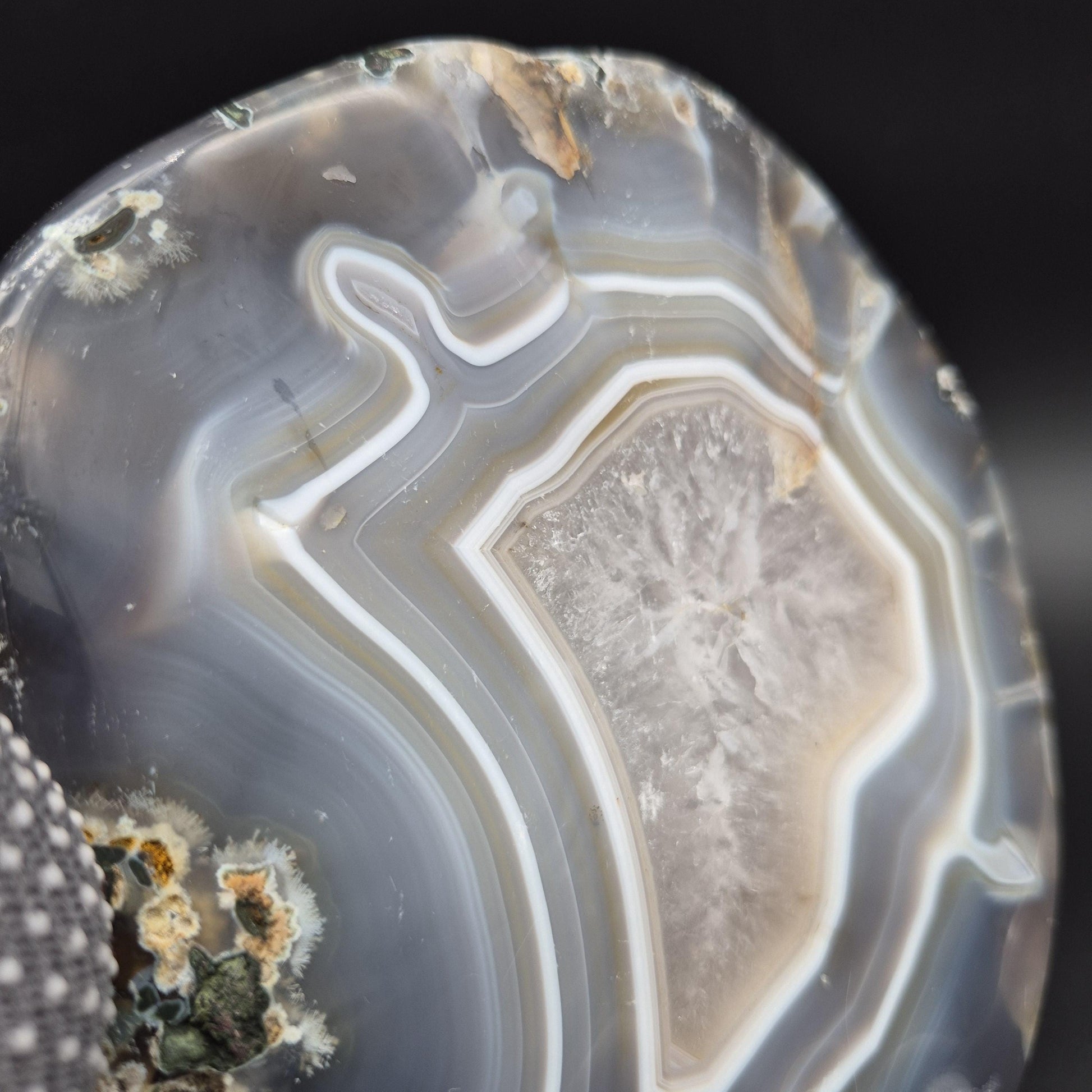 AAA+ Quartz with Blue Banded Agate Fully Polished Uruguay 4 lbs Crystal Hoarder Crystal Hoarder
