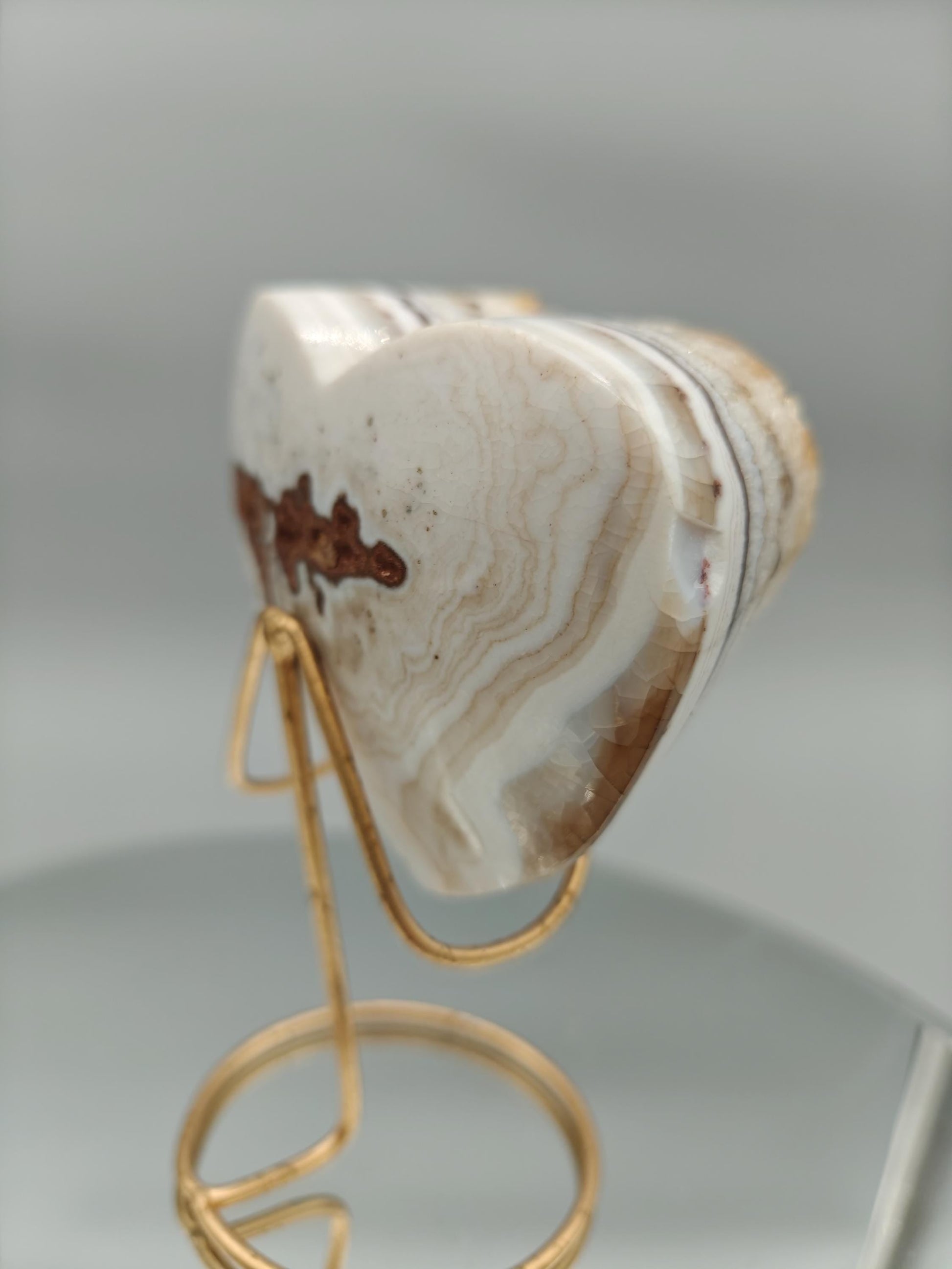 Super Rare Citrine Heart | Heat Treated Uruguay Amethyst | Gorgeous Banded Pattern | Fully Polished Crystal Crystal Hoarder