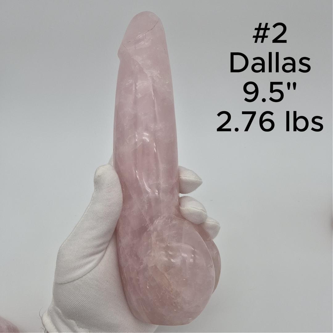 Rose Quartz Penis Sculpture - Unique Hand-Carved Crystal Art Optional LED Display Stand Crystal Hoarder
