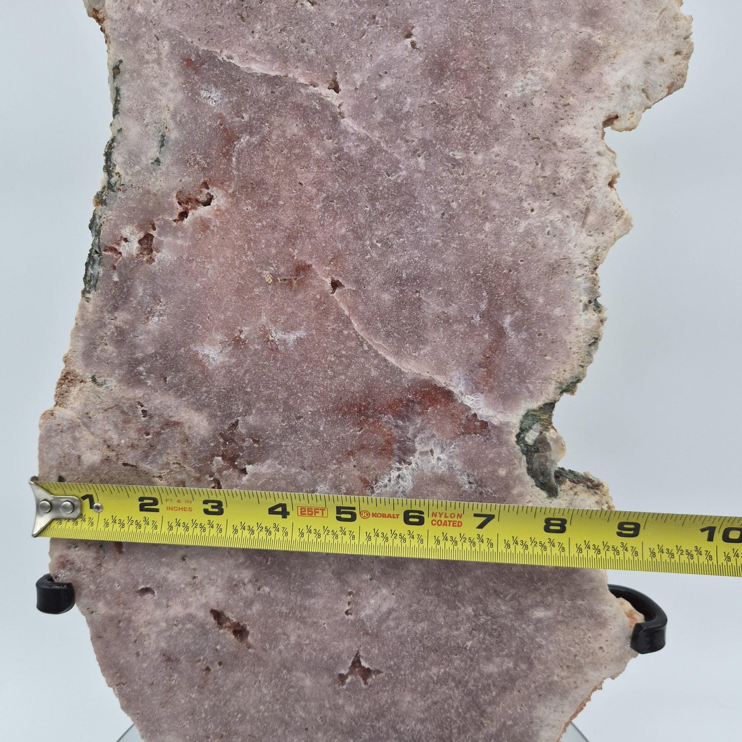 Pink Amethyst Slab on Stand - Brazil | 19in Tall Crystal Display Crystal Hoarder