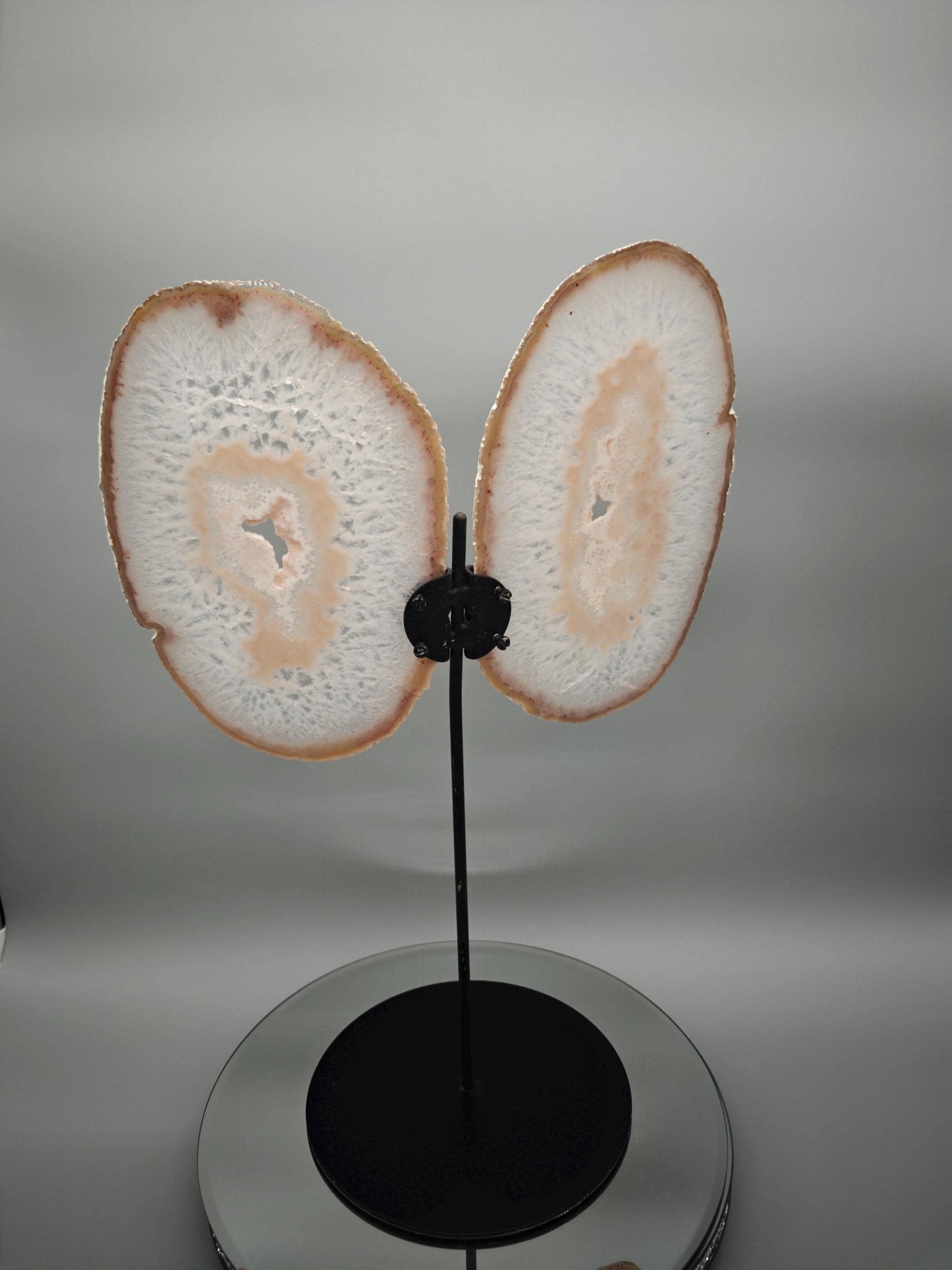 Extra Large Agate Butterfly Wings with Druzy - Backlit Brazilian Agate Display - 18in Crystal Wings Statement Piece - 4.32 lbs Crystal Hoarder