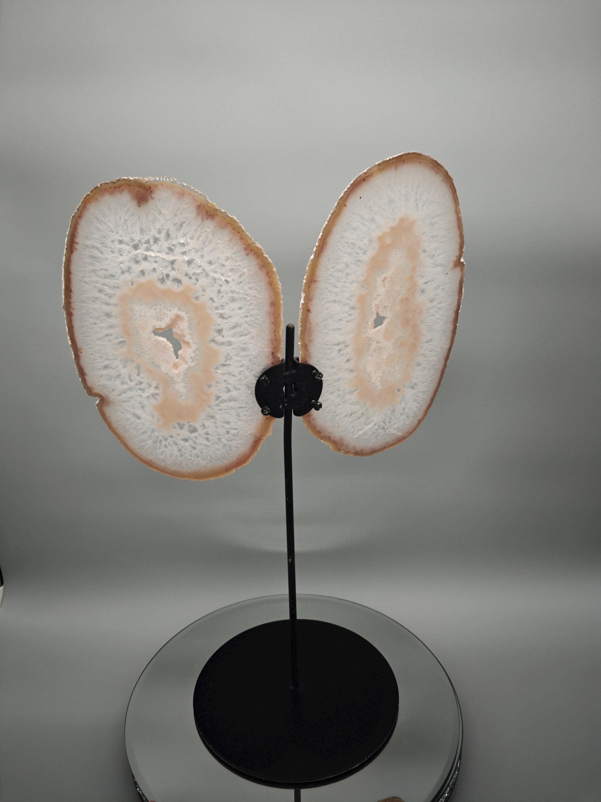 Extra Large Agate Butterfly Wings with Druzy - Backlit Brazilian Agate Display - 18in Crystal Wings Statement Piece - 4.32 lbs Crystal Hoarder