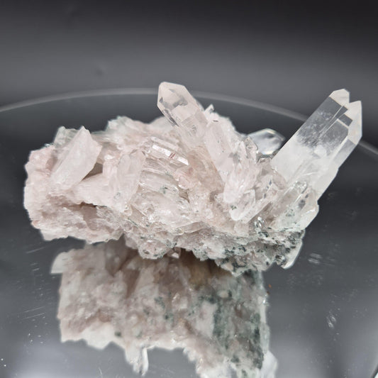 Super Rare AAA+ Pink Lemurian Quartz Cluster with Clear Faden Points, Chlorite & Fuchsite | Colombia | 0.74 lbs Crystal Hoarder