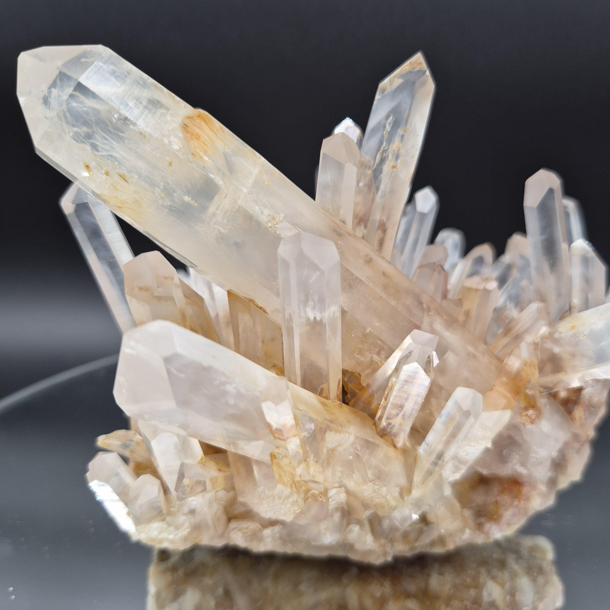 Museum Quality Golden Healer Blue Smoke Starburst Dow Lemurian Quartz Cluster 7x5.5x5 3.64 lbs Colombia Crystal Hoarder