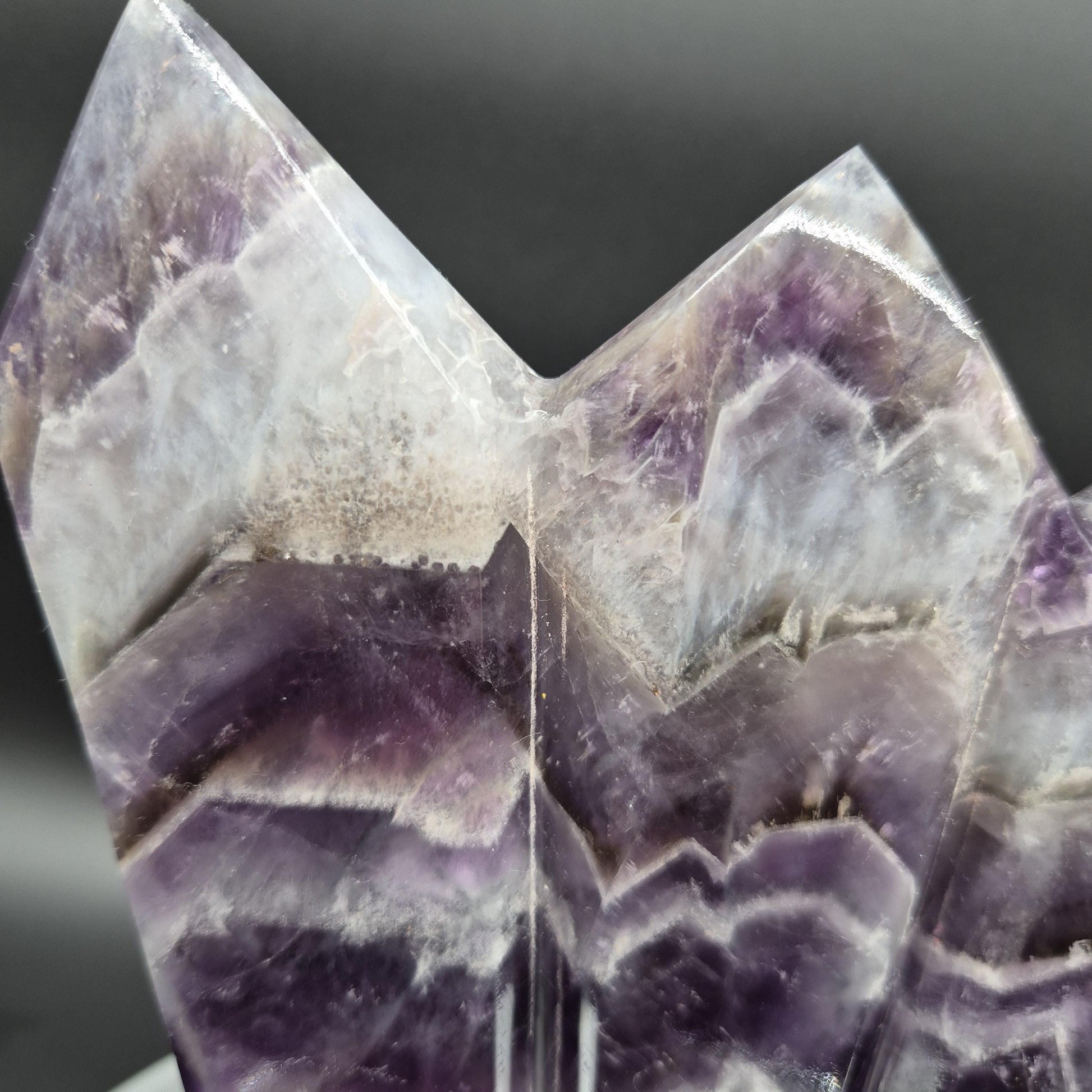 AAA+ Dream Chevron Amethyst 6-Point Adjoined Tower - 5.32 lbs - 9 x 8.5in - Rare One of a Kind Crystal Formation Crystal Hoarder