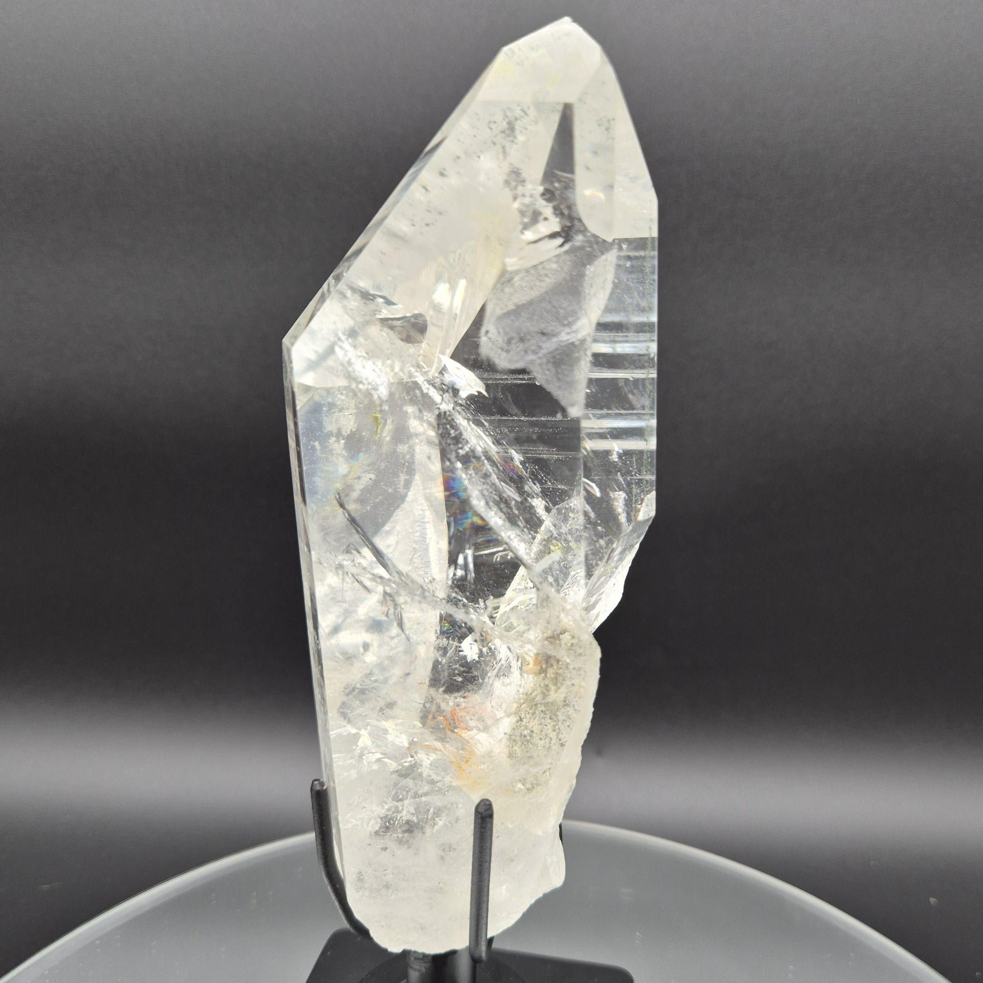 AAA+ Water Clear Lemurian Quartz - Record Keeper - Strawberry - Golden Healer - Rainbows - 2.64 lbs - 9.5 x 3in - Rare One of a Kind Crystal Hoarder