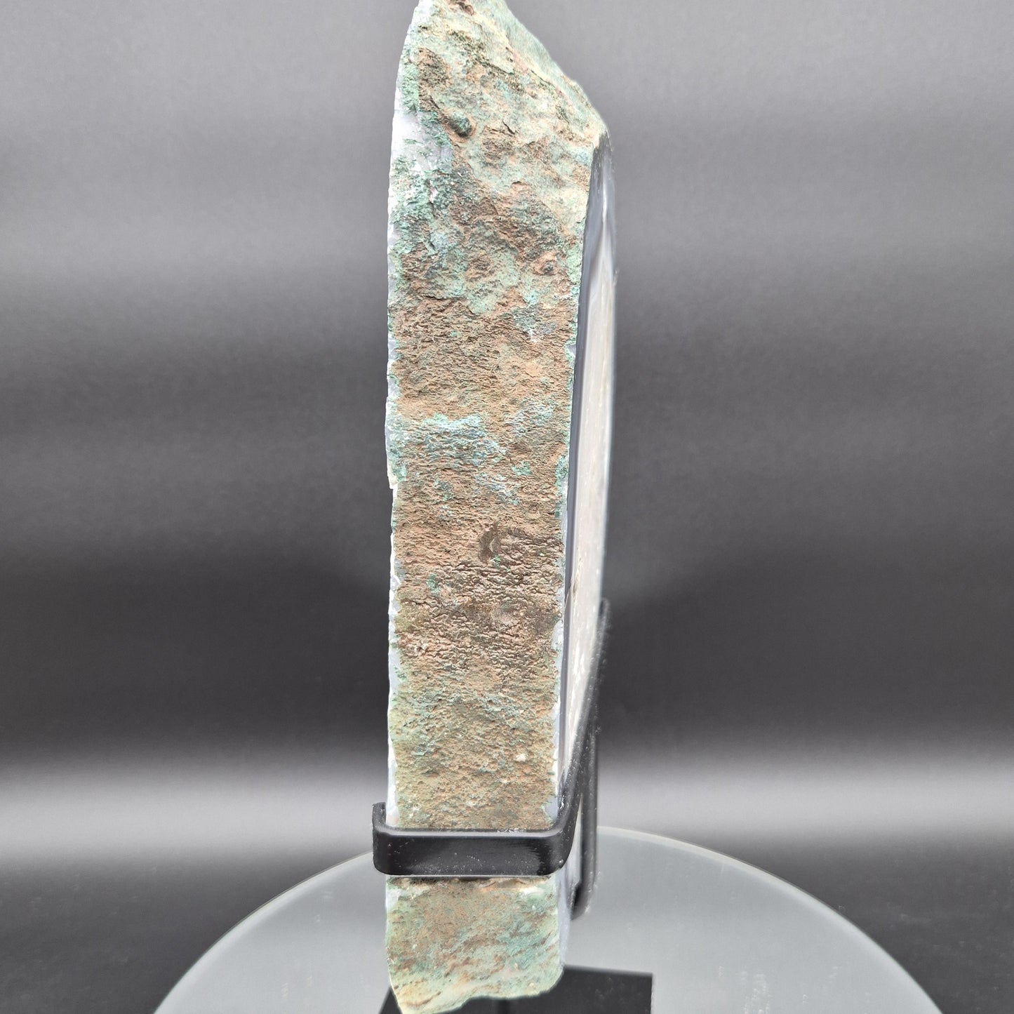 Polished Quartz with Blue Banded Agate Backlit Slab Brazil 8.61 lbs 14x6.5x1.5 Statement Crystal Display Crystal Hoarder