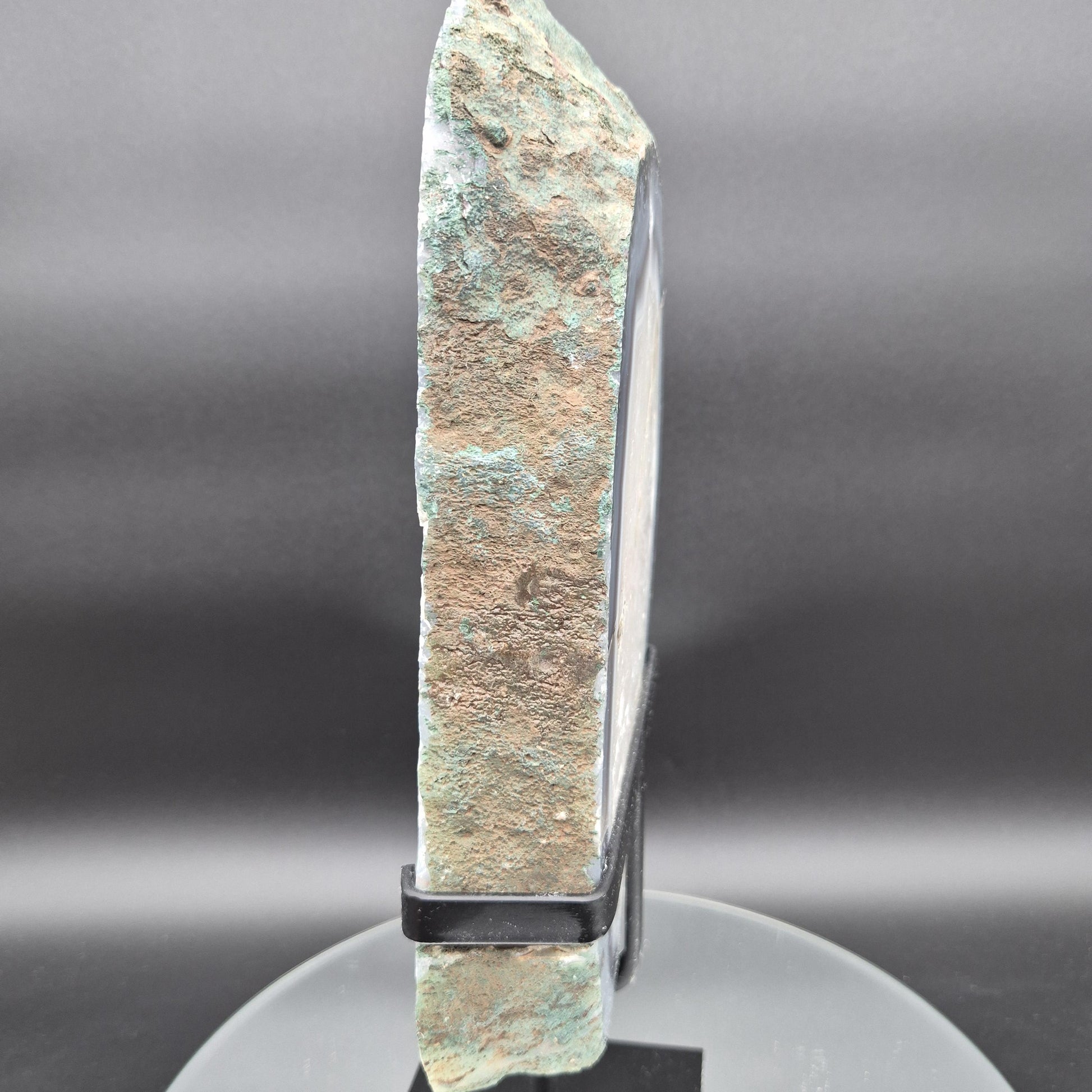 Polished Quartz with Blue Banded Agate Backlit Slab Brazil 8.61 lbs 14x6.5x1.5 Statement Crystal Display Crystal Hoarder