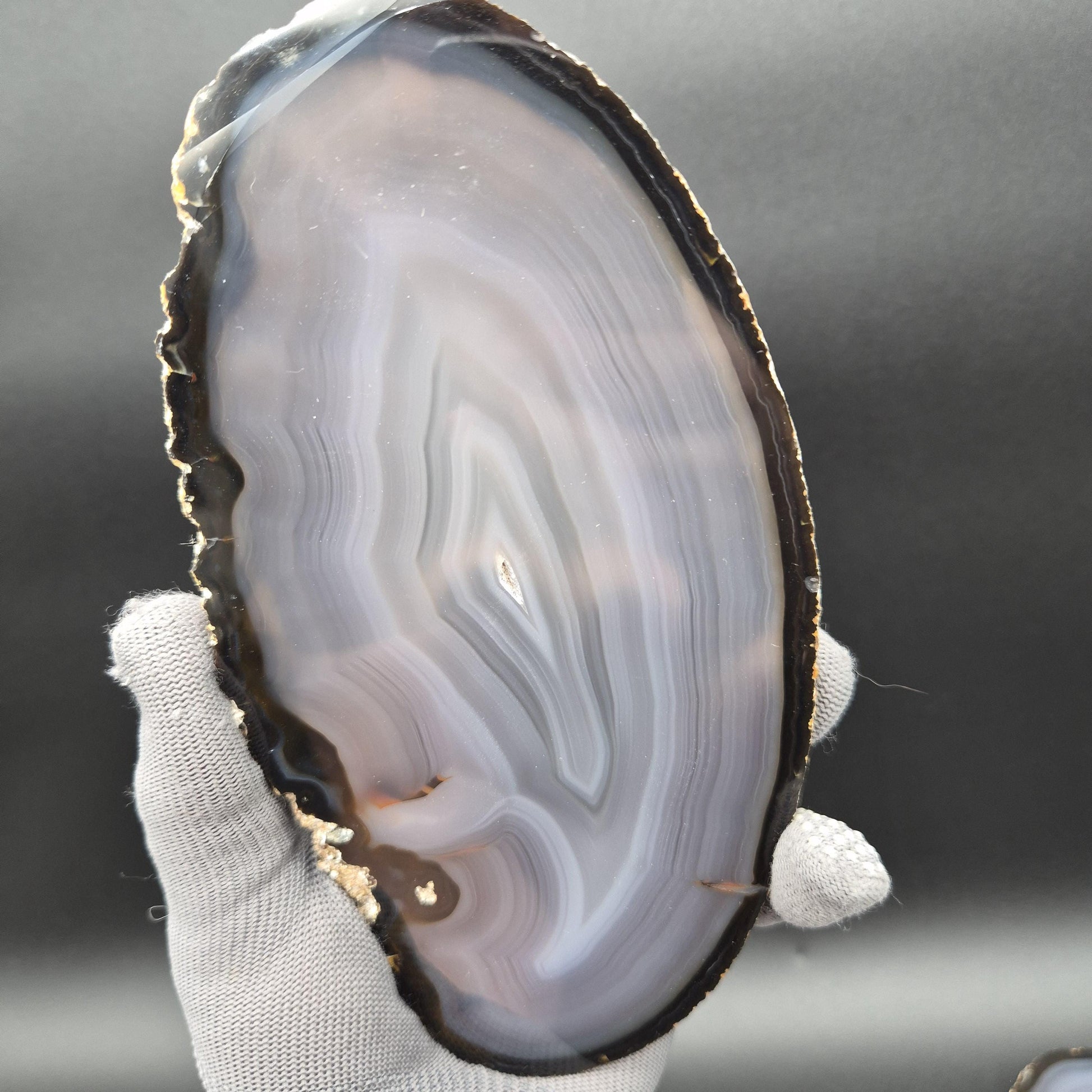 Large AAA Agate Slices - Set of 4 | 7.5-8in x 4in Translucent Druzy Quartz | 2.19 lbs Statement Decor Crystal Hoarder