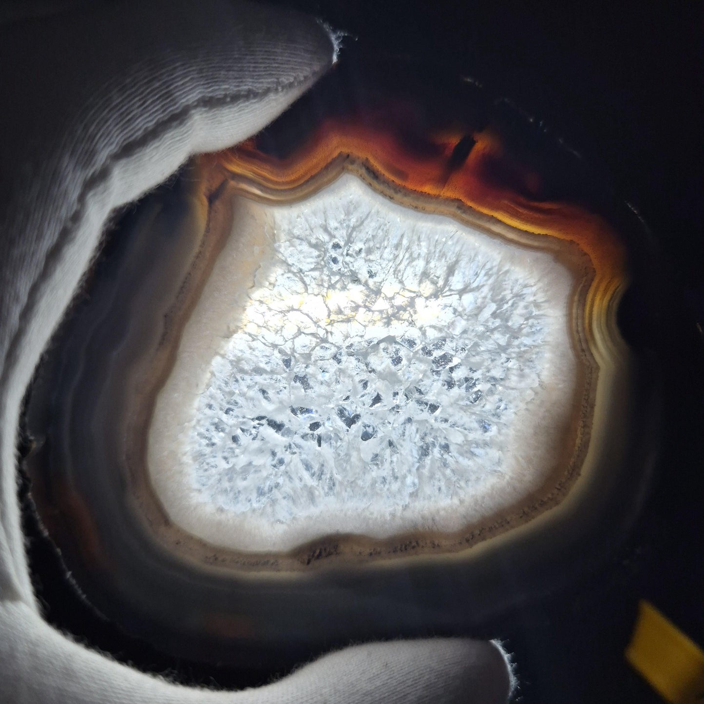 AAA+ Rare Agate Slice Set of 7 | 3.5-5in Large Quartz Crystal Centers | 2.44 lbs Natural Banded Agate | Collector Grade Statement Pieces Crystal Hoarder