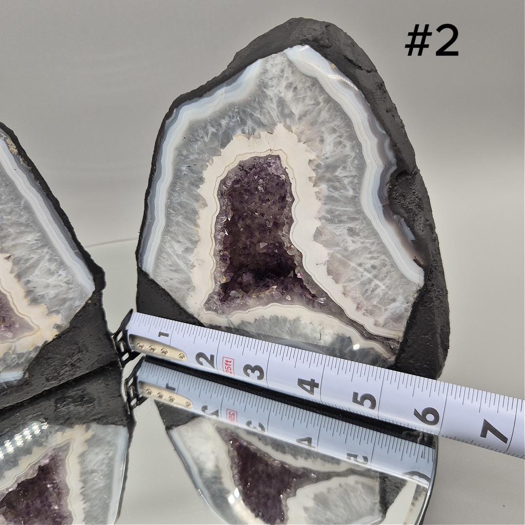 Rare Druzy Amethyst with Blue Banded Agate Cathedral - Brazil | Choose Your Crystal Crystal Hoarder