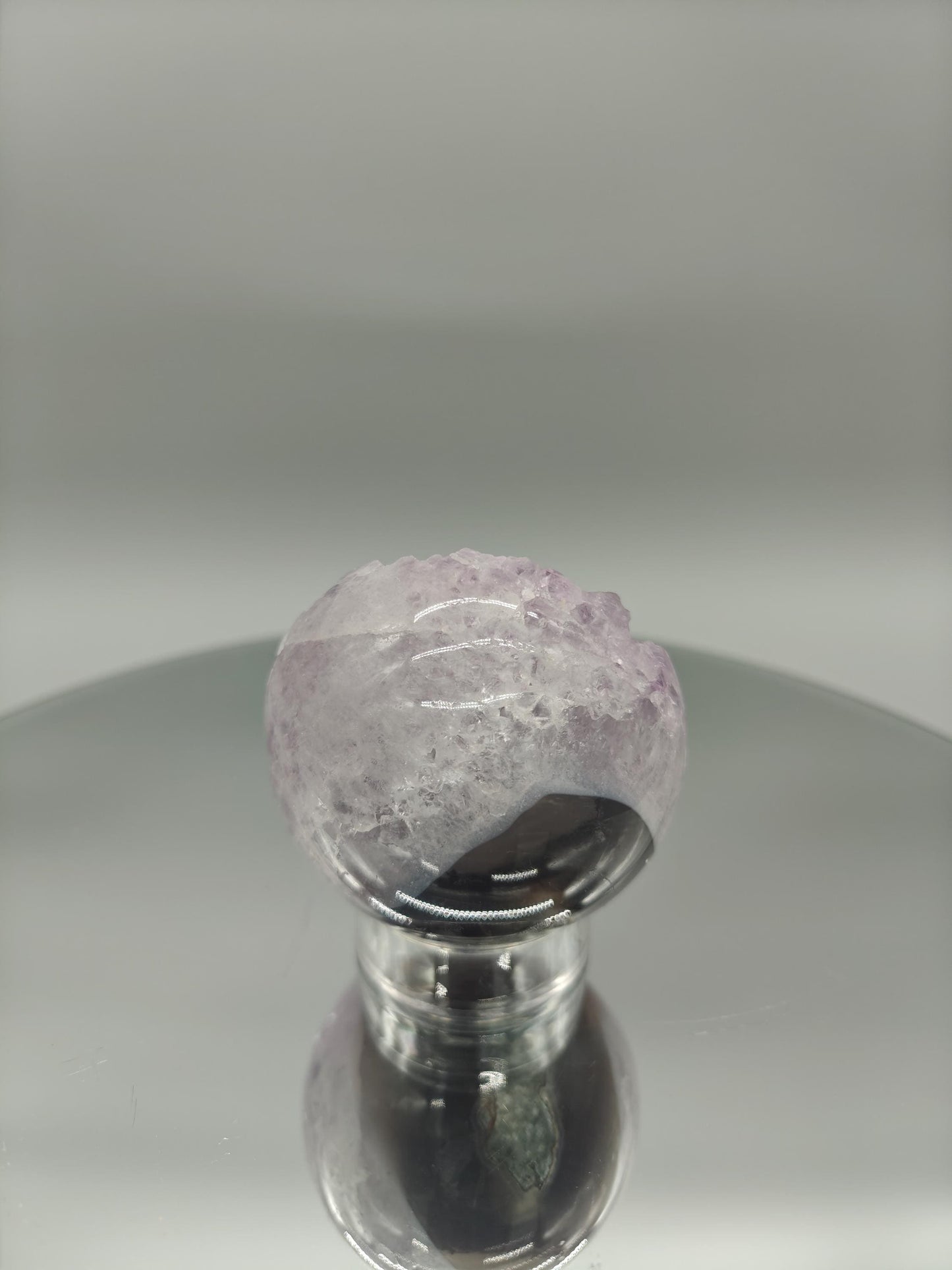 Amethyst Sphere with Agate - Brazil - 3in Diameter - 12.85 oz - Natural Crystal Display Crystal Hoarder