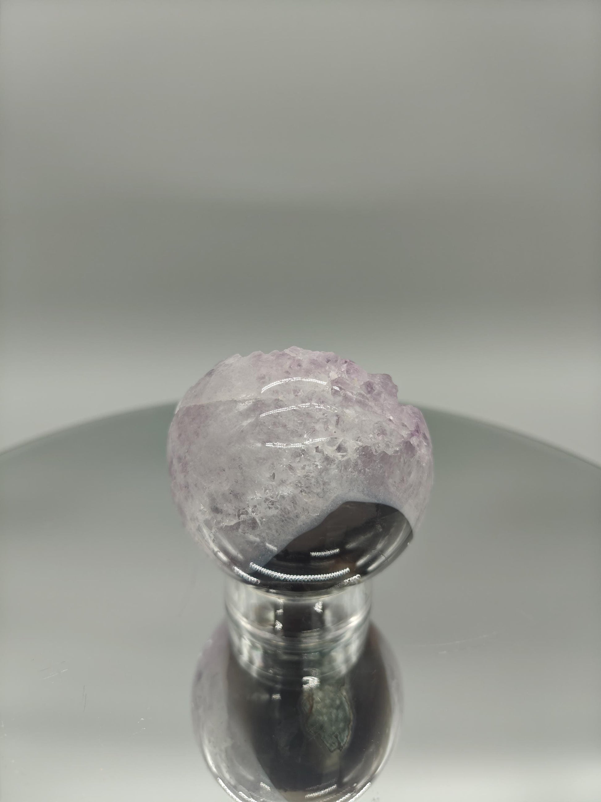 Amethyst Sphere with Agate - Brazil - 3in Diameter - 12.85 oz - Natural Crystal Display Crystal Hoarder