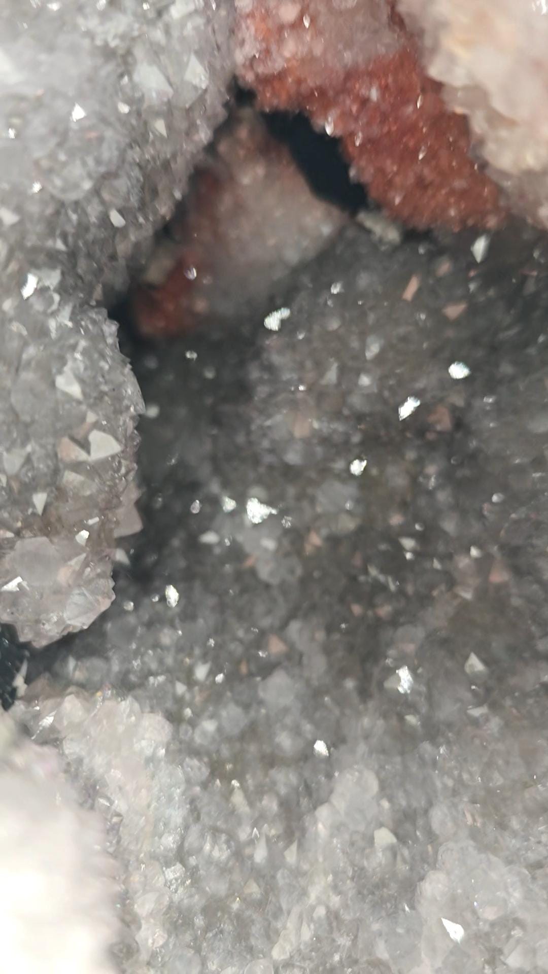 Very Rare Deep Druzy Amethyst with Calcite and Red and Black Hematite - Brazilian Mineral Specimen - 24.8 lbs Crystal Hoarder