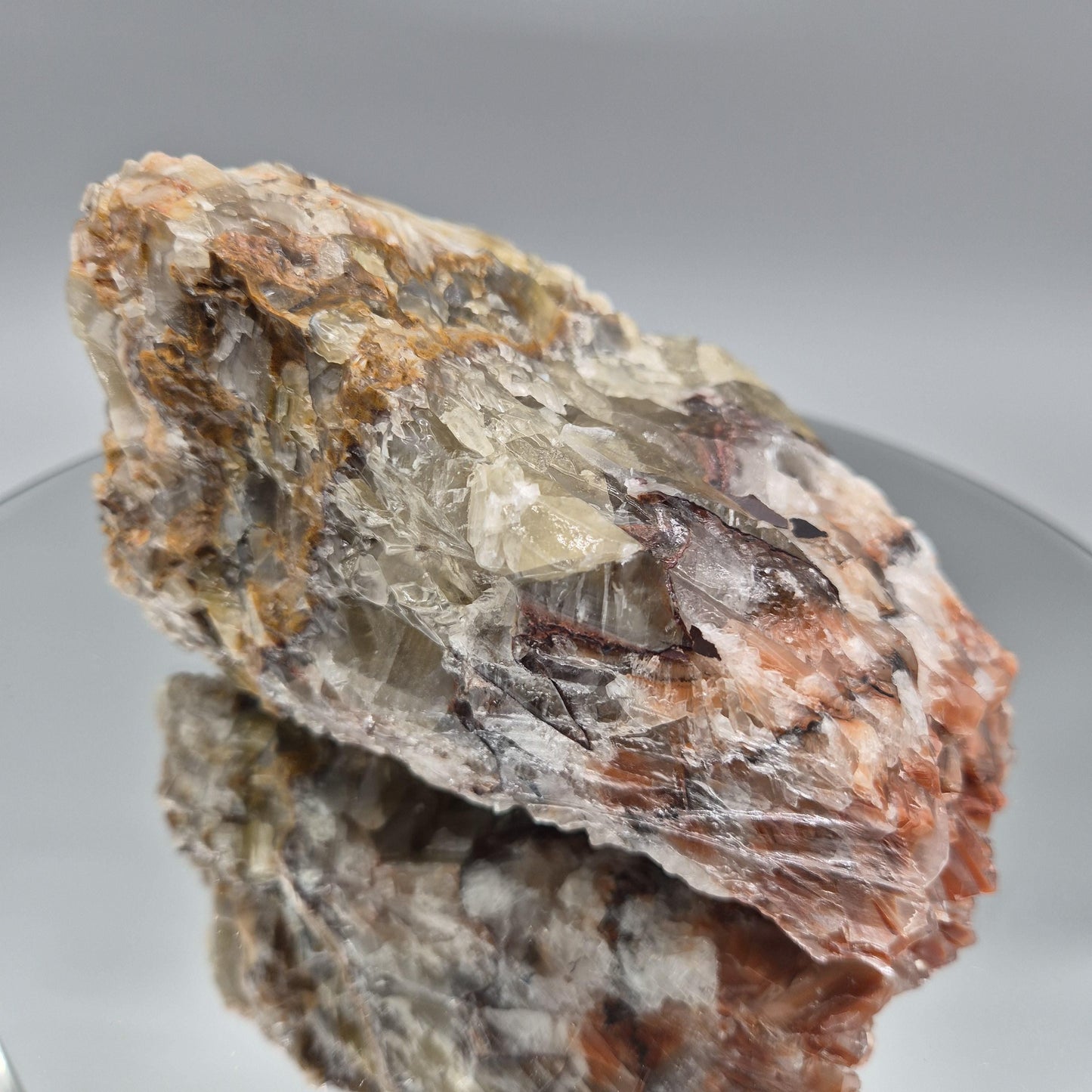 AAA+ Tri-Color Rainbow Banded Calcite Cluster - 7in, 3.6 lbs - Chihuahua Mexico Calcite, Natural Mineral Display Specimen Crystal Hoarder