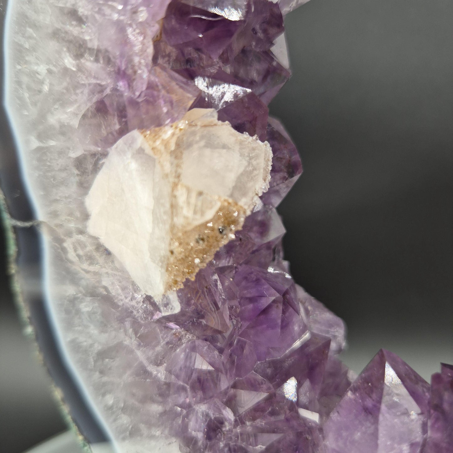 AAA+ Super Rare Amethyst Portal with UV Reactive Calcite Quartz Sugar Hematite Blue Agate Brazil 5.73lbs 10x7x1.5 inches Crystal Hoarder