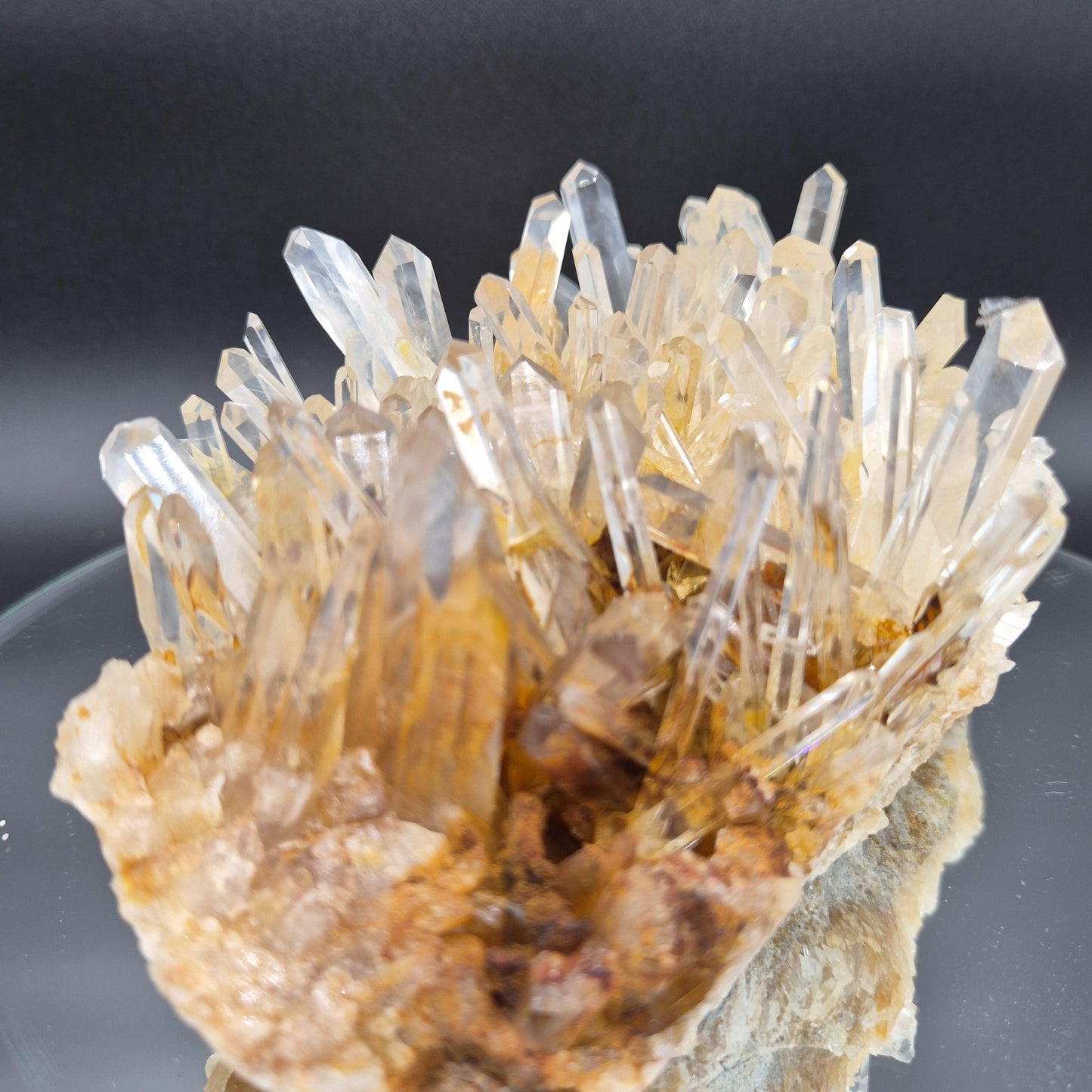 Museum Quality Blue Smoke Golden Healer Lemurian Quartz Cluster 9x5x3 4.71 lbs Colombia Crystal Hoarder
