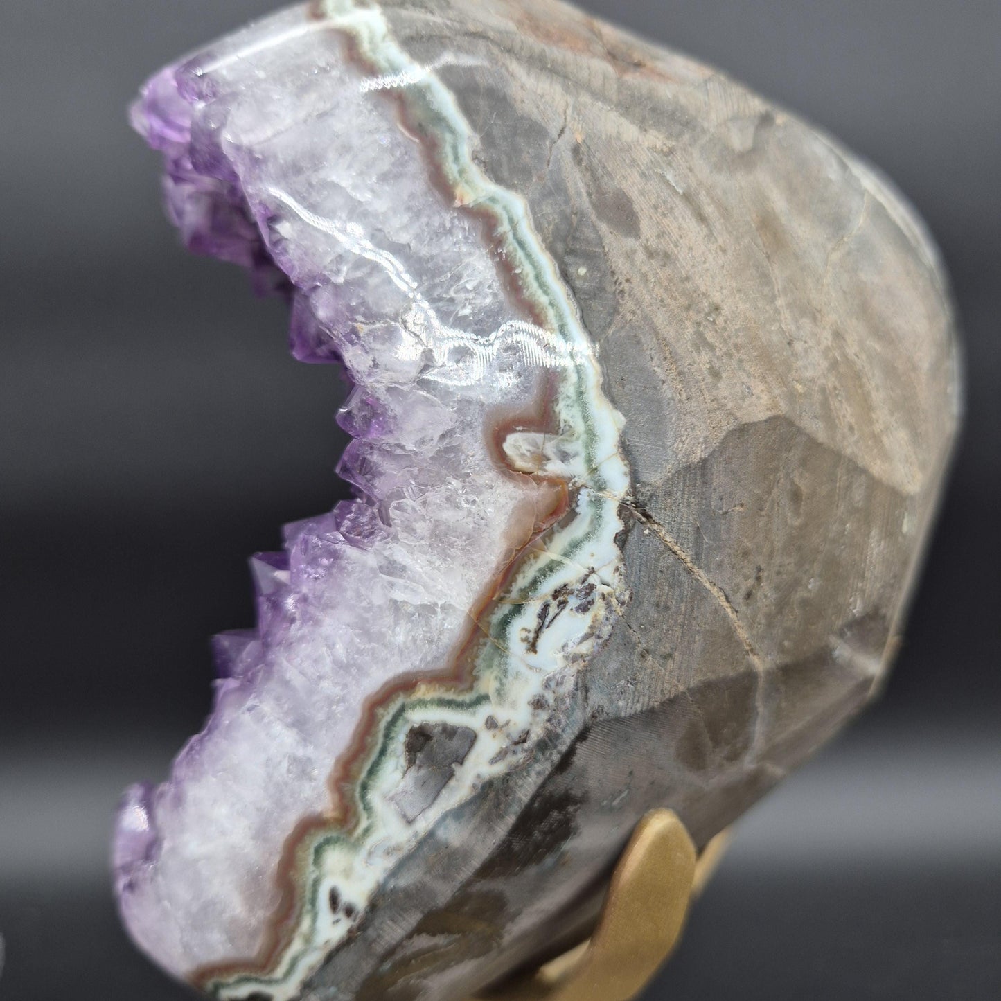 AAA+ Amethyst Cluster on Stand 11x6x6 10.69 lbs Brazil Crystal Hoarder