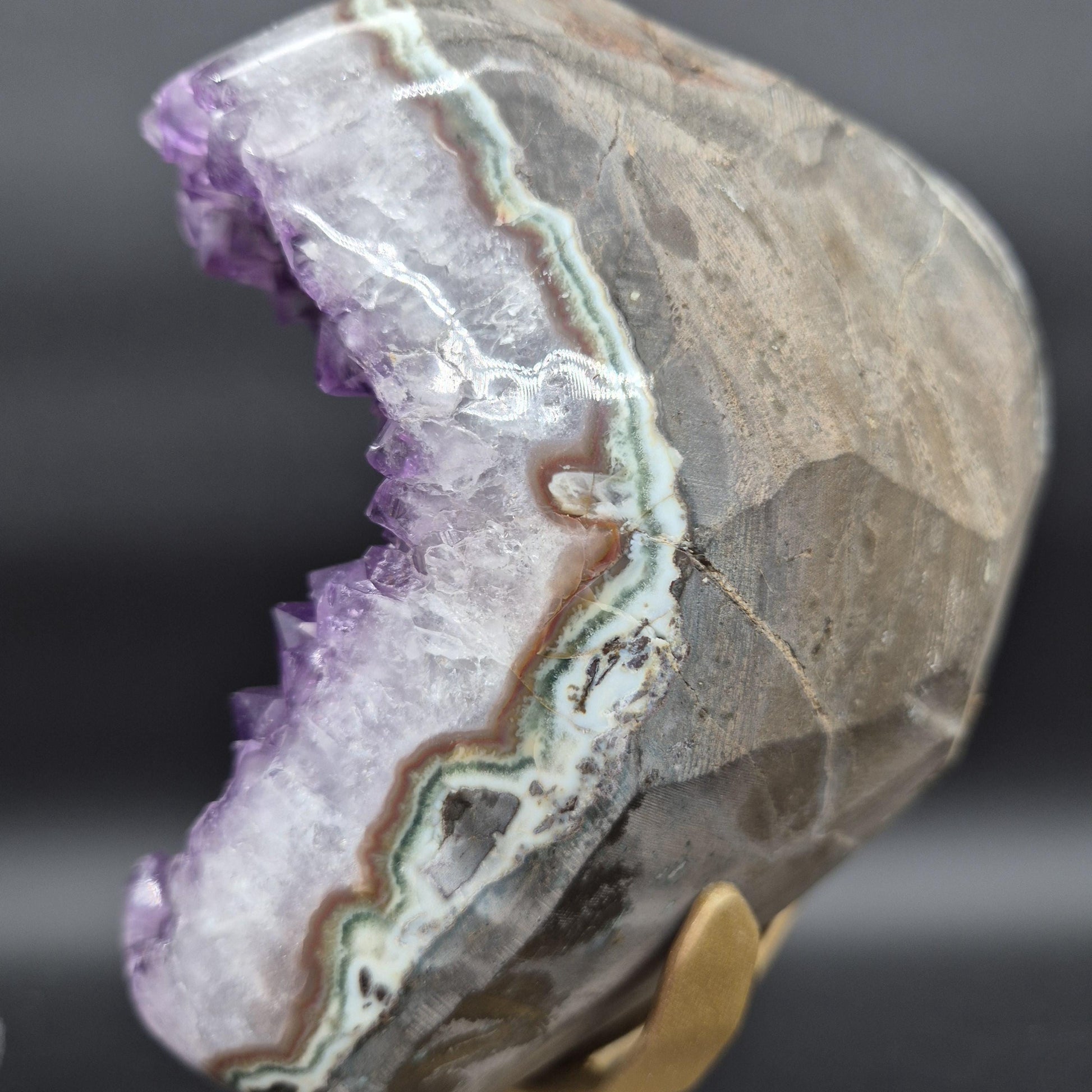 AAA+ Amethyst Cluster on Stand 11x6x6 10.69 lbs Brazil Crystal Hoarder