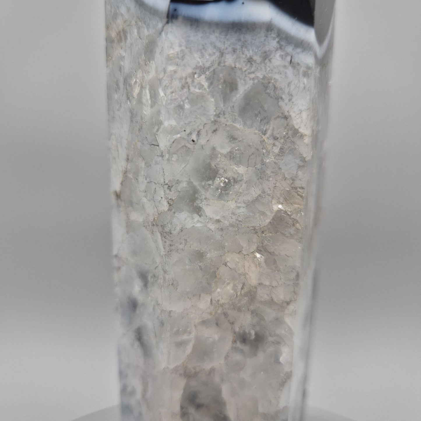Huge AAA+ Black Agate in Quartz Tower – Statement Crystal Point Crystal Hoarder