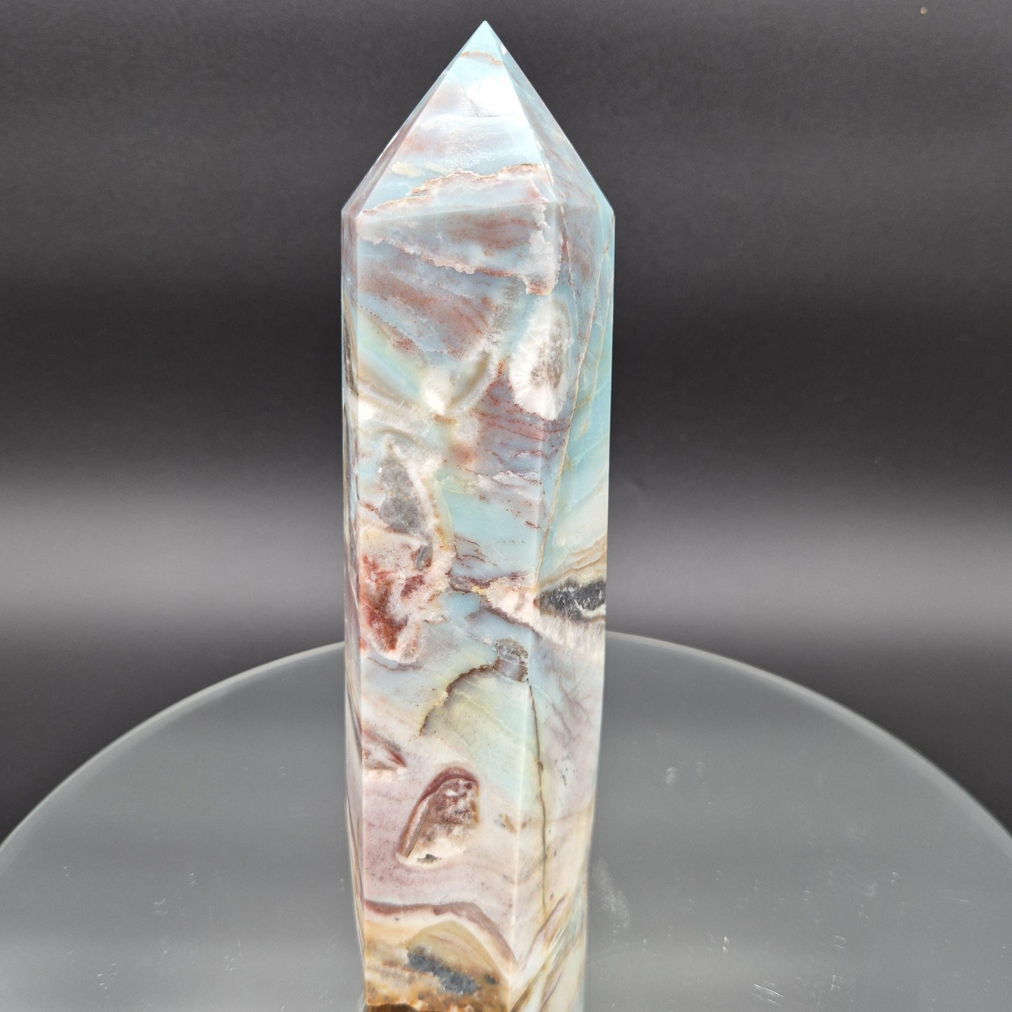 AAA+ Caribbean Calcite Tower with Aragonite - 8.5 x 3.25in, 3 lbs - Healing Crystal, Meditation, Energy Decor Crystal Hoarder