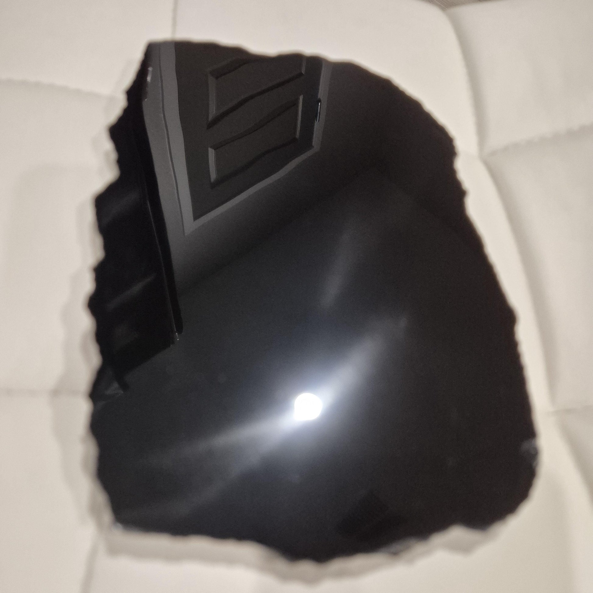 Black Obsidian Scrying Mirror 7.5x6 inch | Live Edge Polished Volcanic Glass Divination Mirror | 1.41 lbs Crystal Hoarder