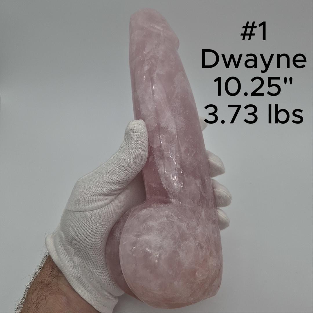 Rose Quartz Penis Sculpture - Unique Hand-Carved Crystal Art Optional LED Display Stand Crystal Hoarder