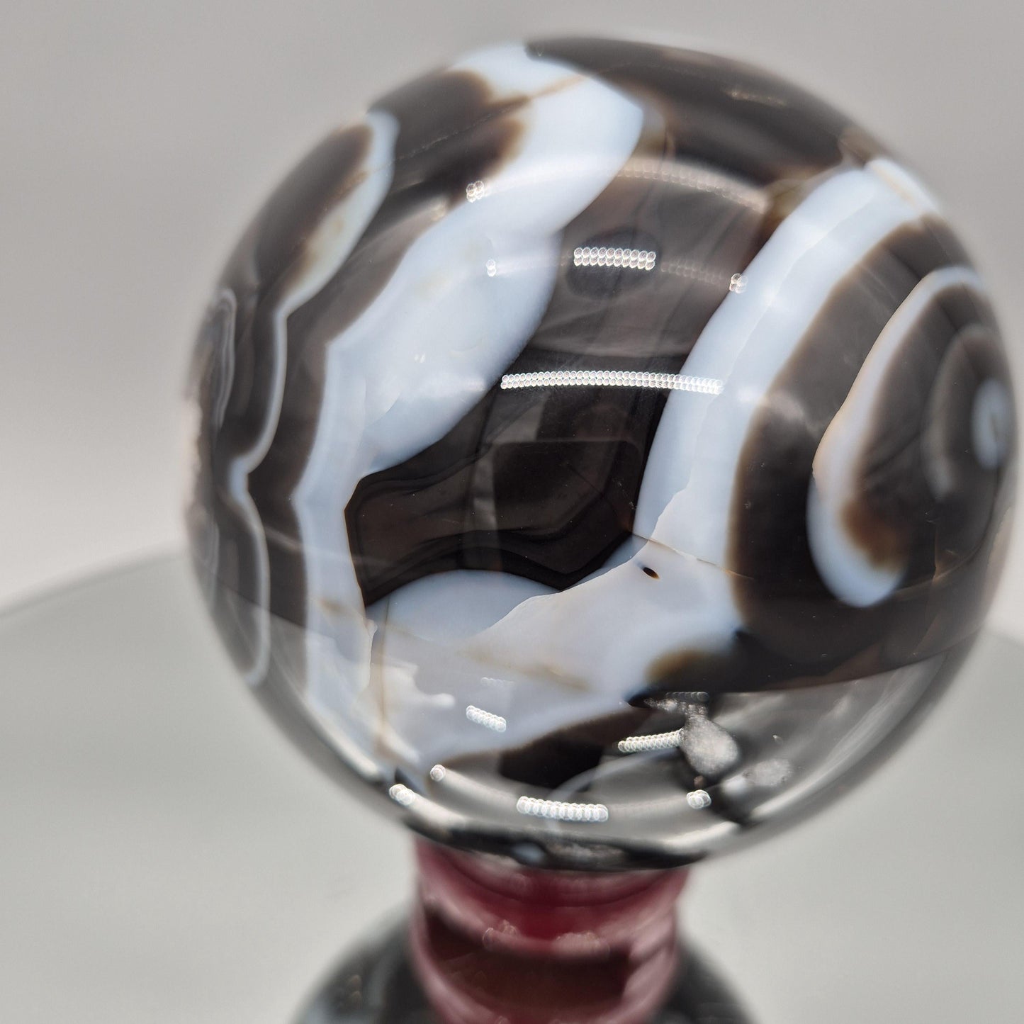 Super High Quality Black Agate Sphere – Polished Collector Crystal Sphere Crystal Hoarder