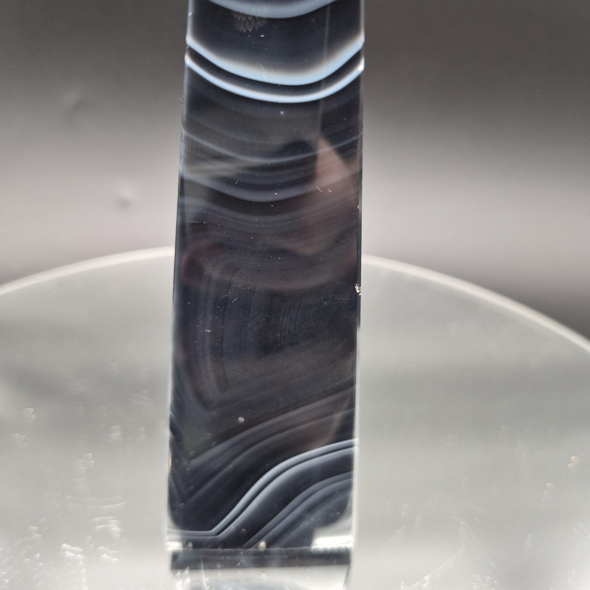 AAA+ Perfect Black & White Agate Obelisk Tower | Brazilian Crystal Point | 7 Inch Tower | 1.0 lb Crystal Hoarder