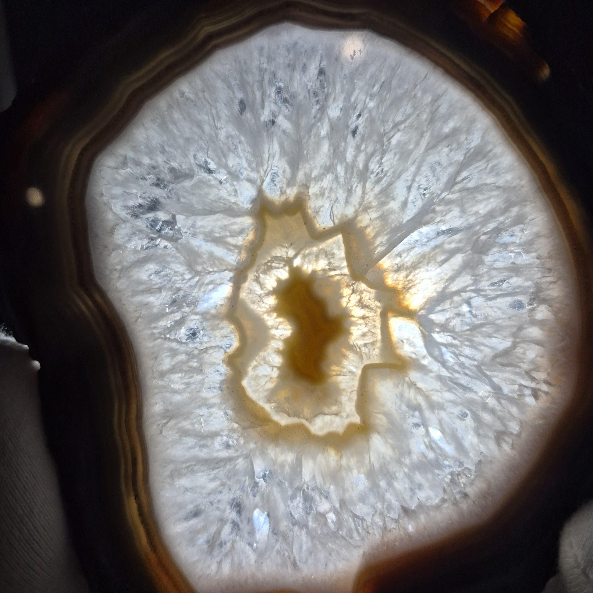 AAA+ Rare Agate Slice Set of 7 | 3.5-5in Large Quartz Crystal Centers | 2.44 lbs Natural Banded Agate | Collector Grade Statement Pieces Crystal Hoarder