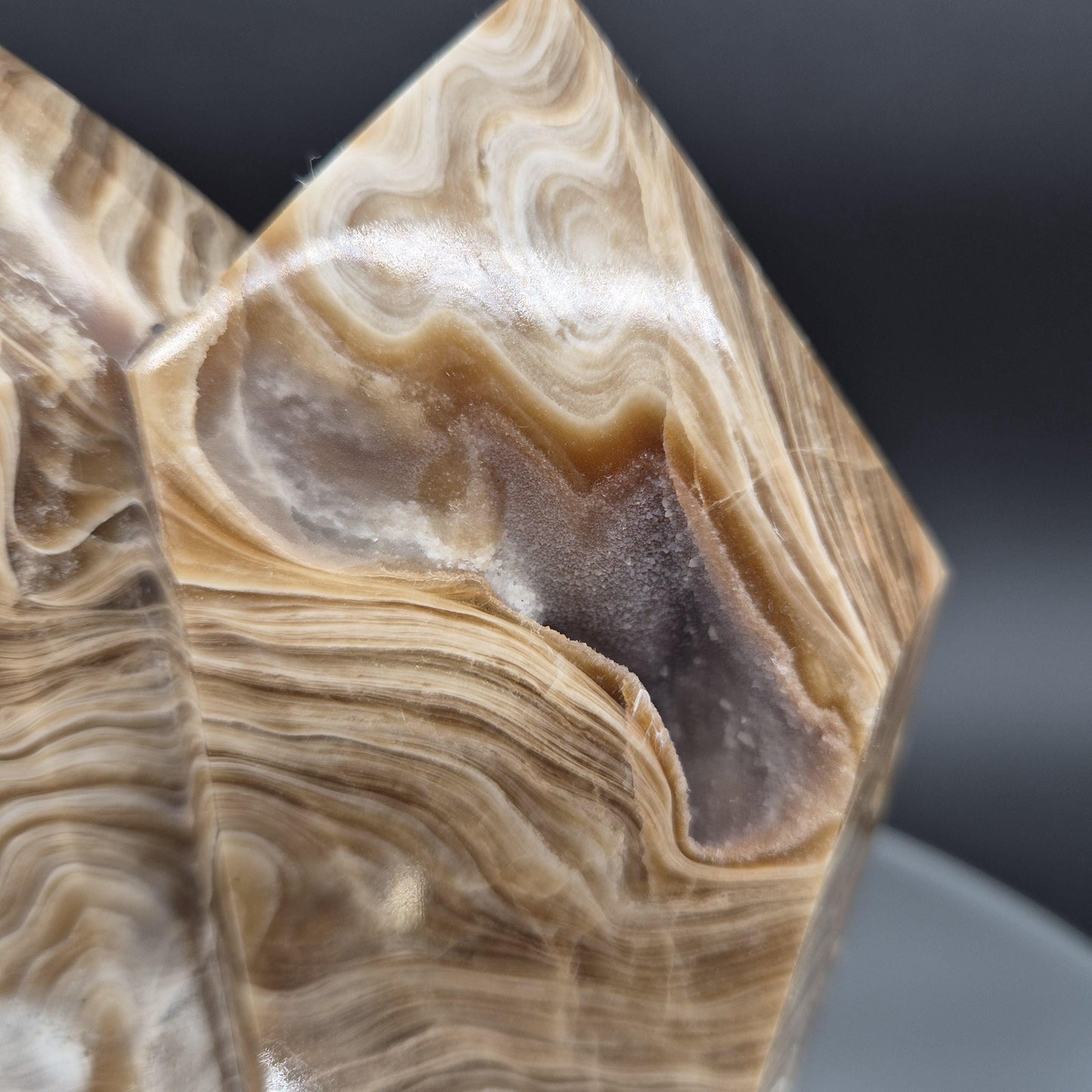 AAA+ Chocolate Banded Calcite Tantric Twin Towers - 3.01 lbs, 7.5 x 4in - Healing Crystal Decor, Meditation, Energy Grid Crystal Hoarder