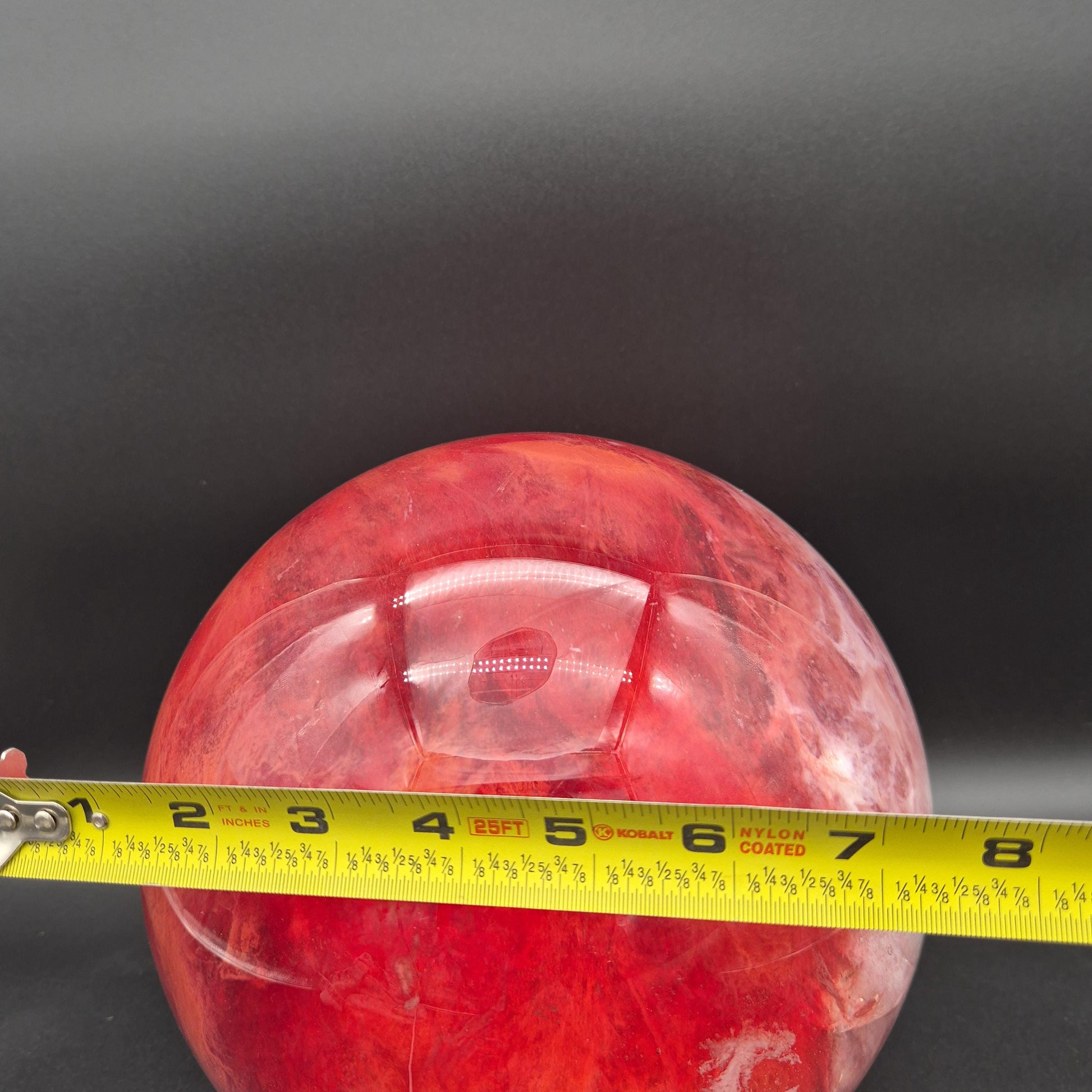 Huge AAA+ Red Smelt Quartz Sphere 27 lbs - 8in (203mm) Crystal Ball - Massive Deep Red Sphere - Optional LED Light Base Crystal Hoarder