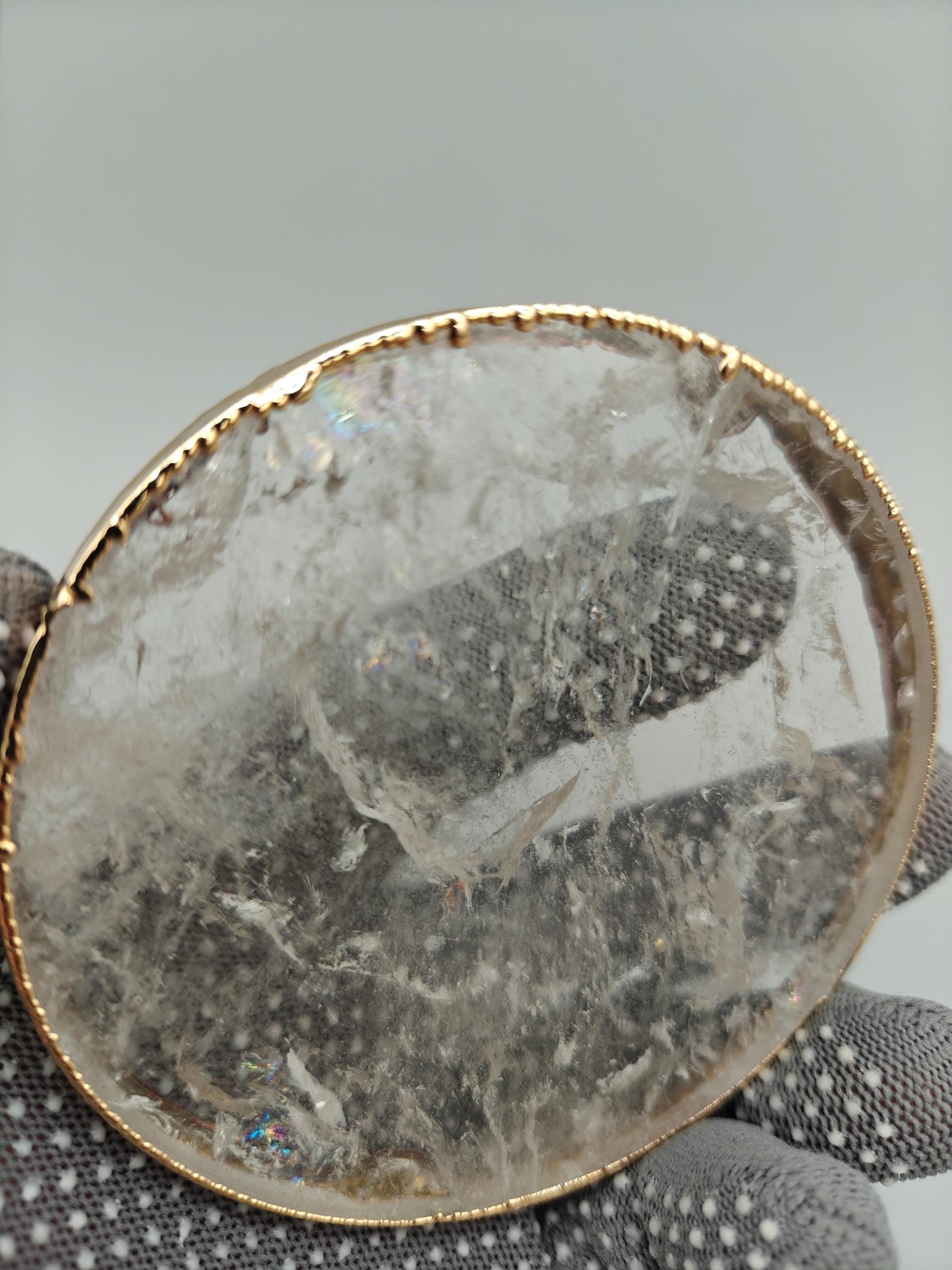 Water Clear Quartz Coasters with Natural Rainbows | Set of 4 | 5.1-5.6 oz Each | Crystal Home Décor Crystal Hoarder