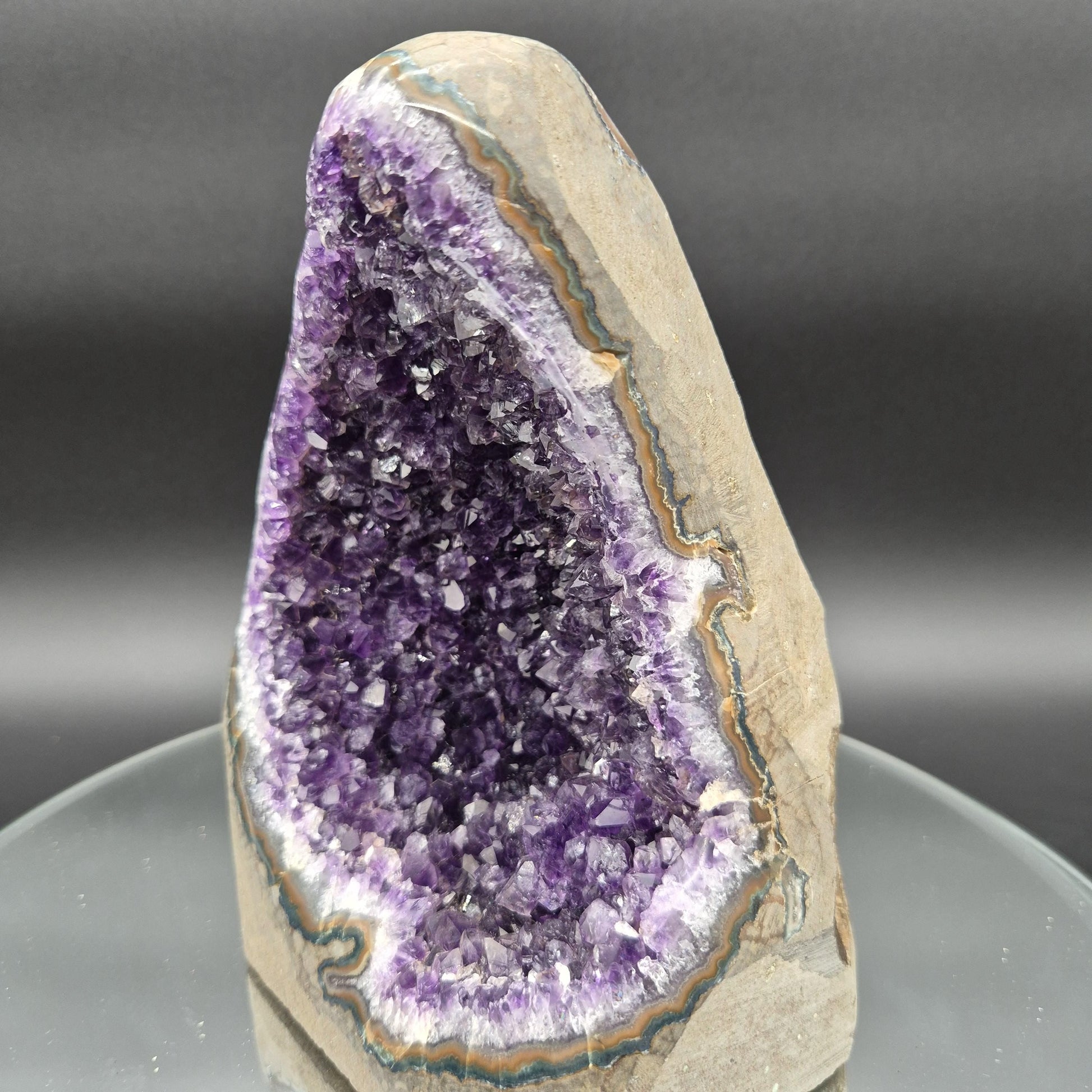 AAA+ Dark Purple Amethyst Curved Cathedral - Uruguay Specimen - 7.5 x 6 - 5.49 lbs - Collector Display Crystal Hoarder
