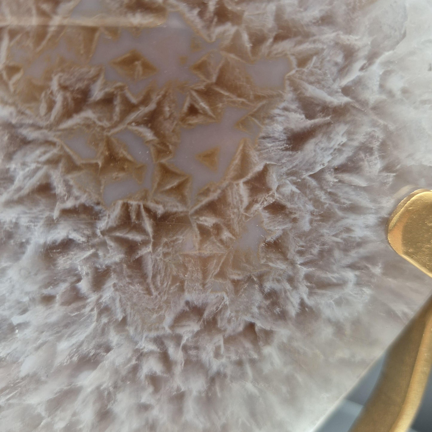 AAA+ Huge Sugar Druzy Hematite Agate Diamond on Gold Stand | Brazil Crystal Sculpture | 4.19 lbs Crystal Hoarder