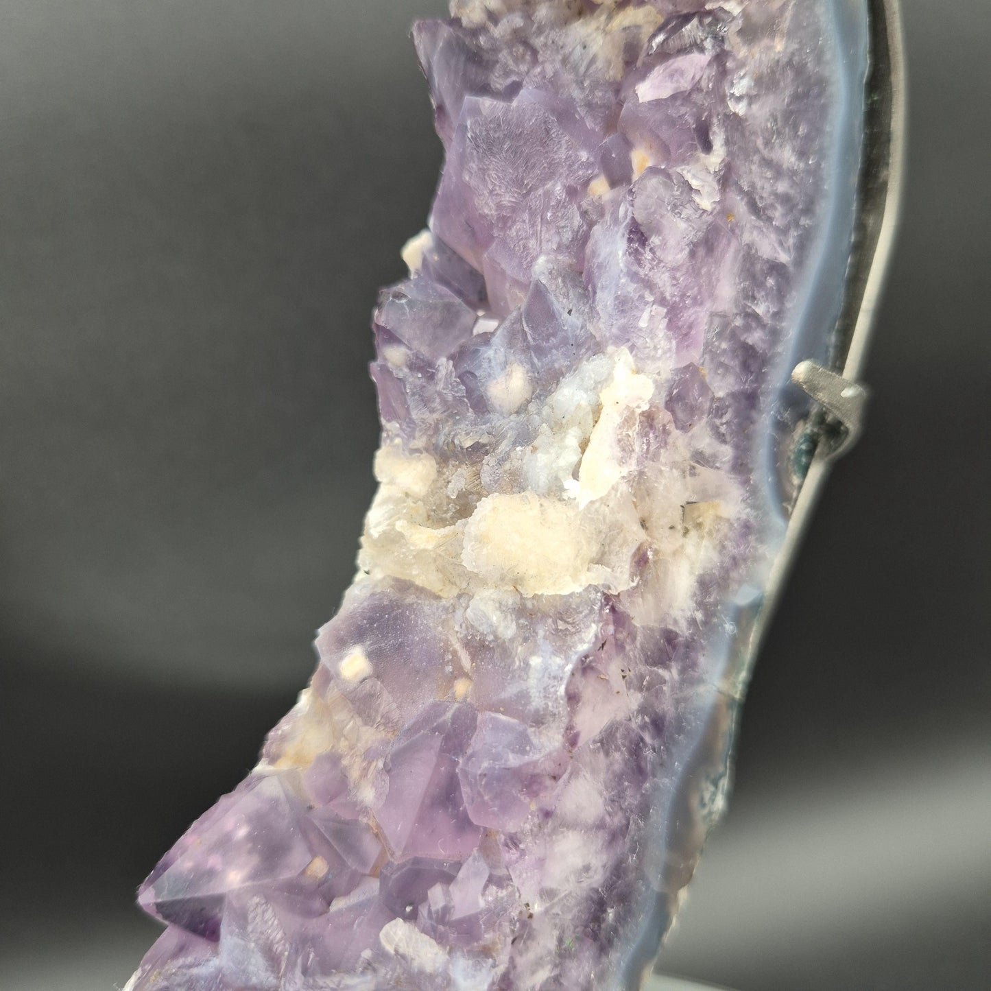 AAA+ Amethyst Half Portal with Sugar Amethyst UV Reactive Calcite Brazil 4.7 lbs 17x8x1.5 Statement Crystal Crystal Hoarder
