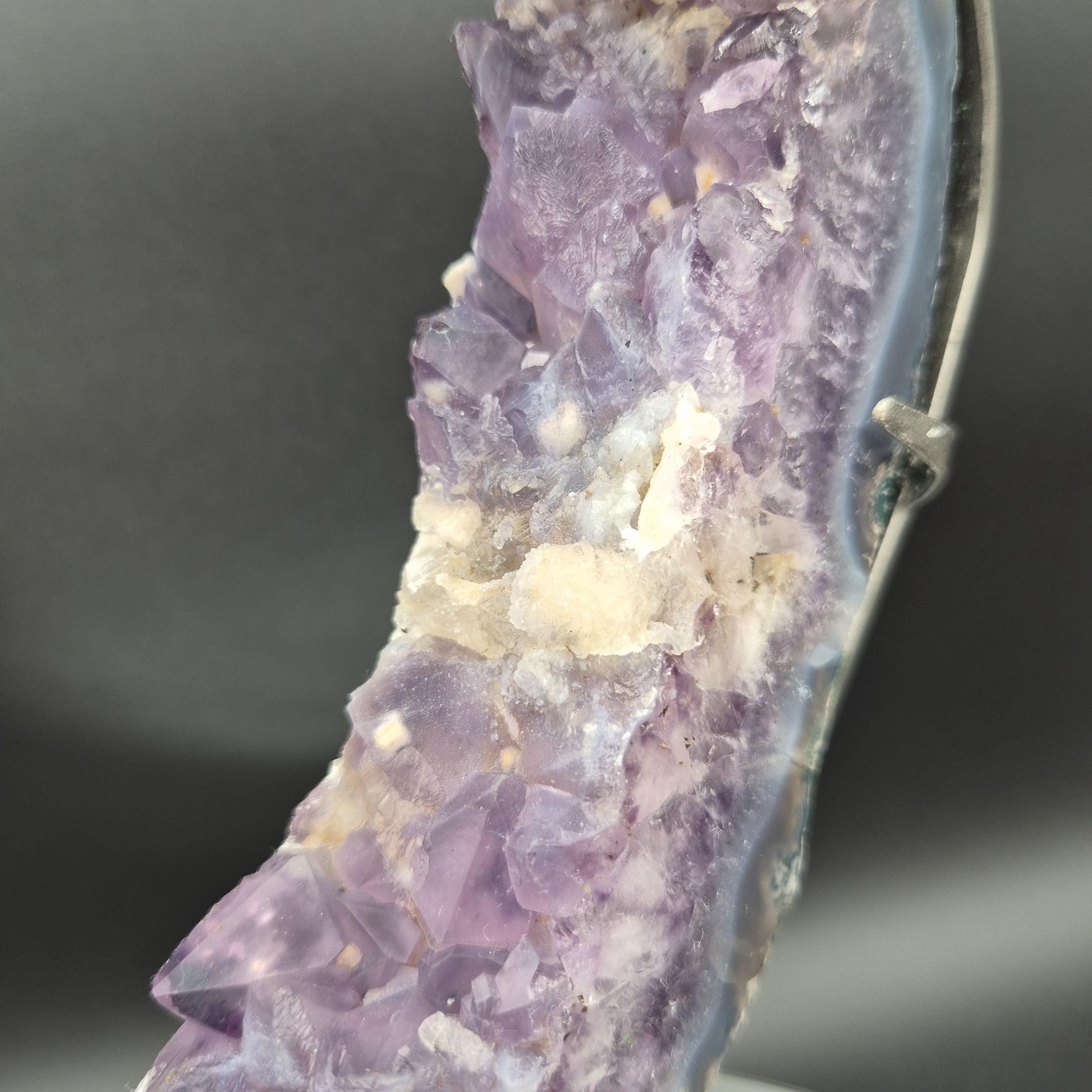 AAA+ Amethyst Half Portal with Sugar Amethyst UV Reactive Calcite Brazil 4.7 lbs 17x8x1.5 Statement Crystal Crystal Hoarder