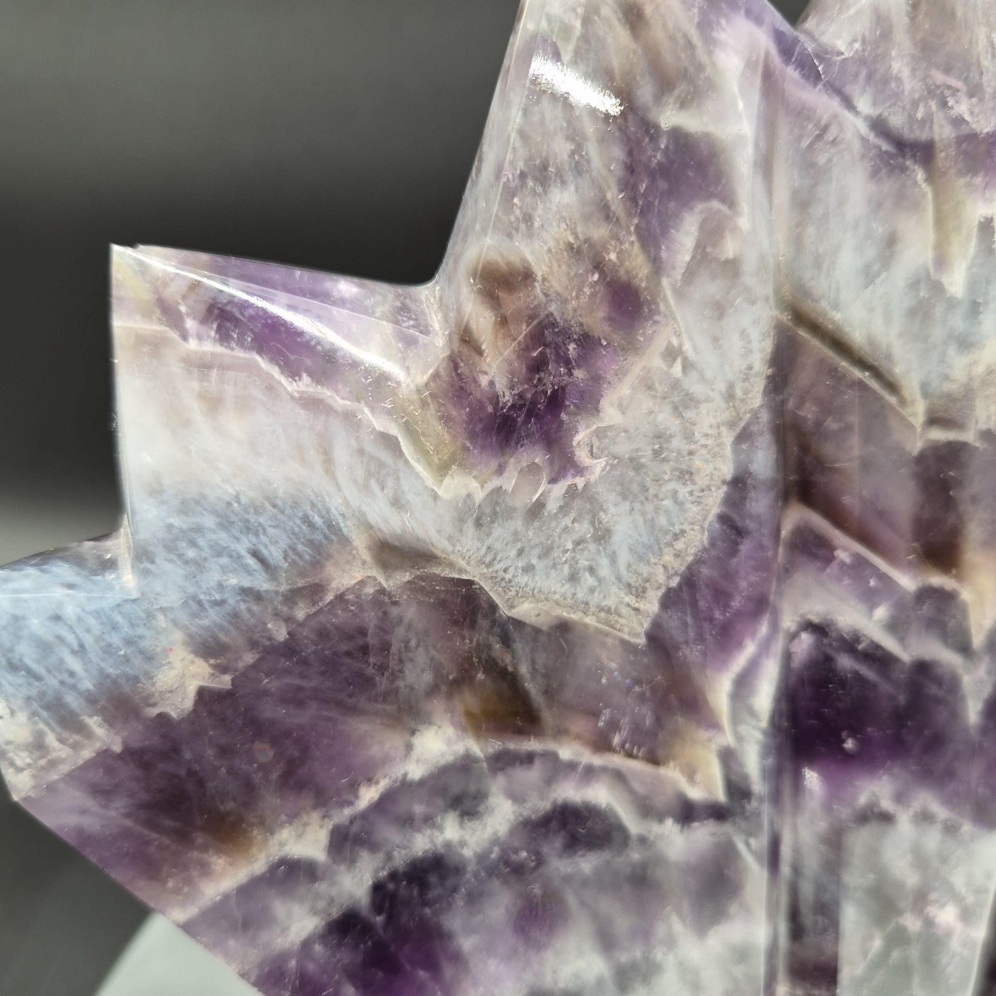 AAA+ Dream Chevron Amethyst 6-Point Adjoined Tower - 5.32 lbs - 9 x 8.5in - Rare One of a Kind Crystal Formation Crystal Hoarder