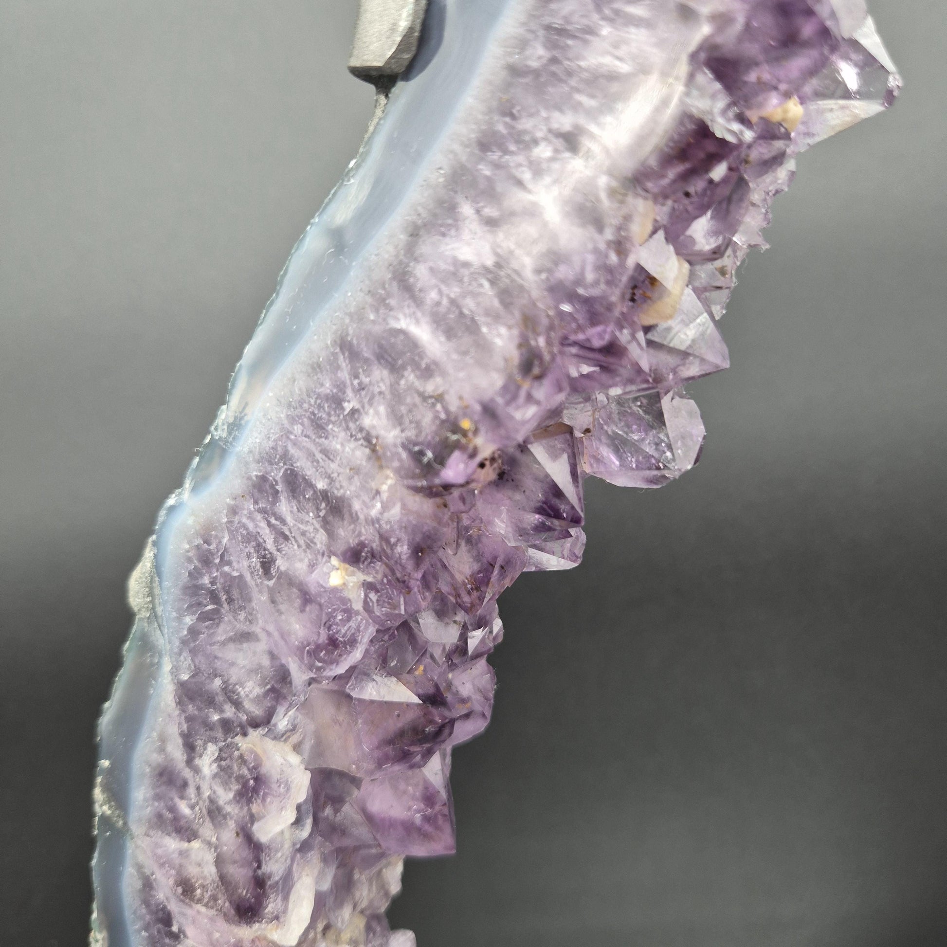 AAA+ Amethyst Half Portal with Sugar Amethyst UV Reactive Calcite Brazil 4.7 lbs 17x8x1.5 Statement Crystal Crystal Hoarder