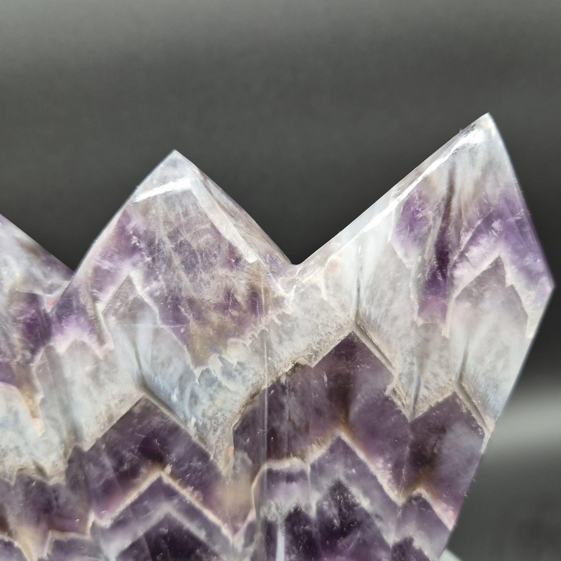 AAA+ Dream Chevron Amethyst 6-Point Adjoined Tower - 5.32 lbs - 9 x 8.5in - Rare One of a Kind Crystal Formation Crystal Hoarder