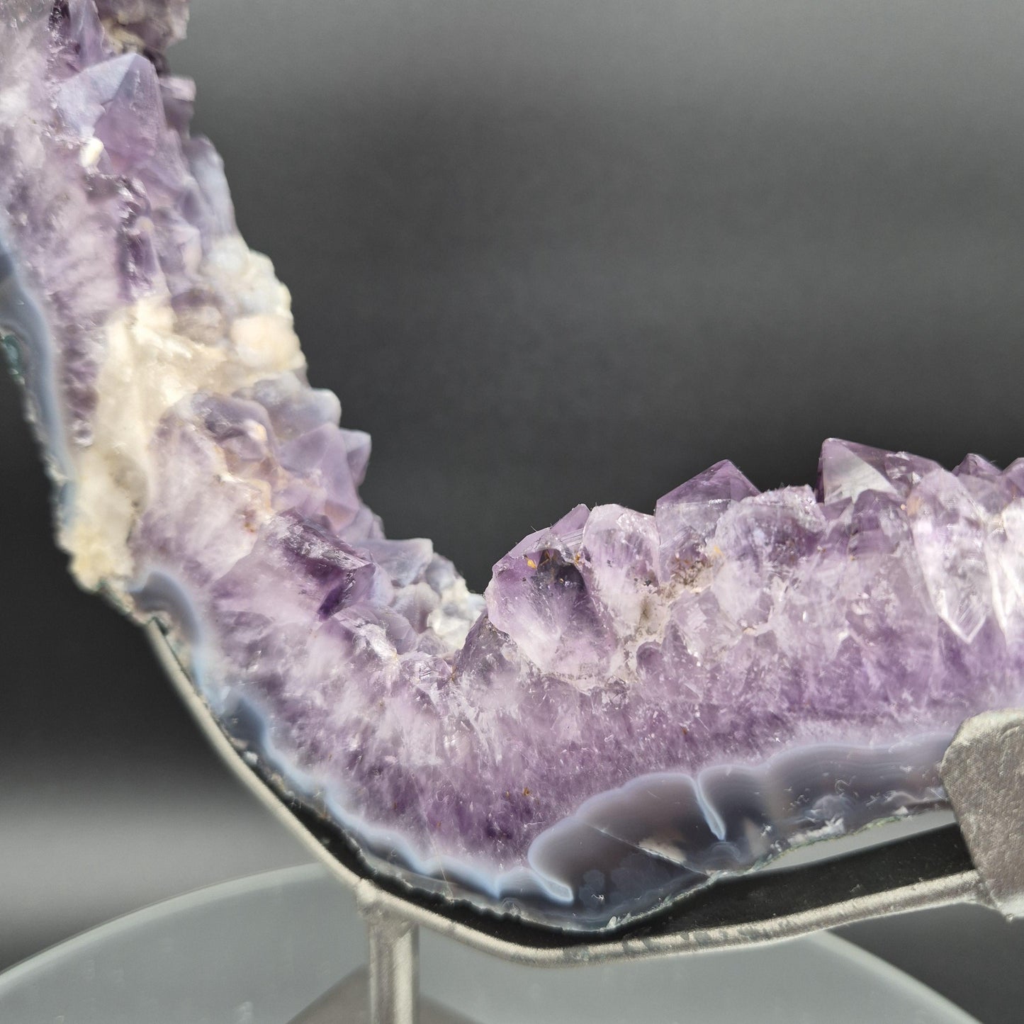 AAA+ Amethyst Half Portal with Sugar Amethyst UV Reactive Calcite Brazil 4.7 lbs 17x8x1.5 Statement Crystal Crystal Hoarder