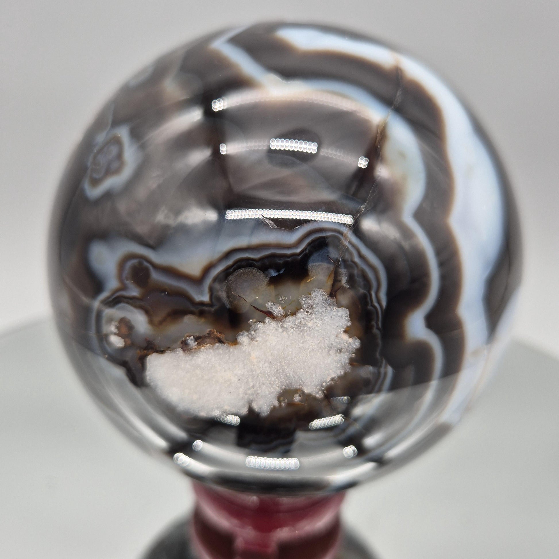 Super High Quality Black Agate Sphere – Polished Collector Crystal Sphere Crystal Hoarder