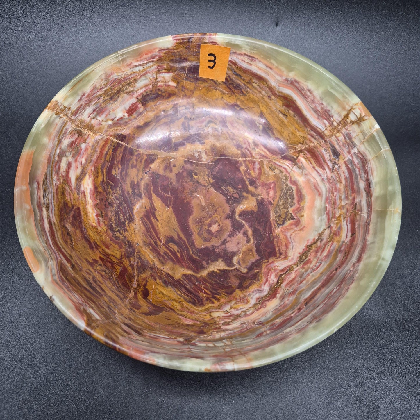 8 inch Polished Green Onyx Bowl | Natural Stone Crystal Dish | 2.5 inch Tall | 1.5 lbs | Choose 1 of 4