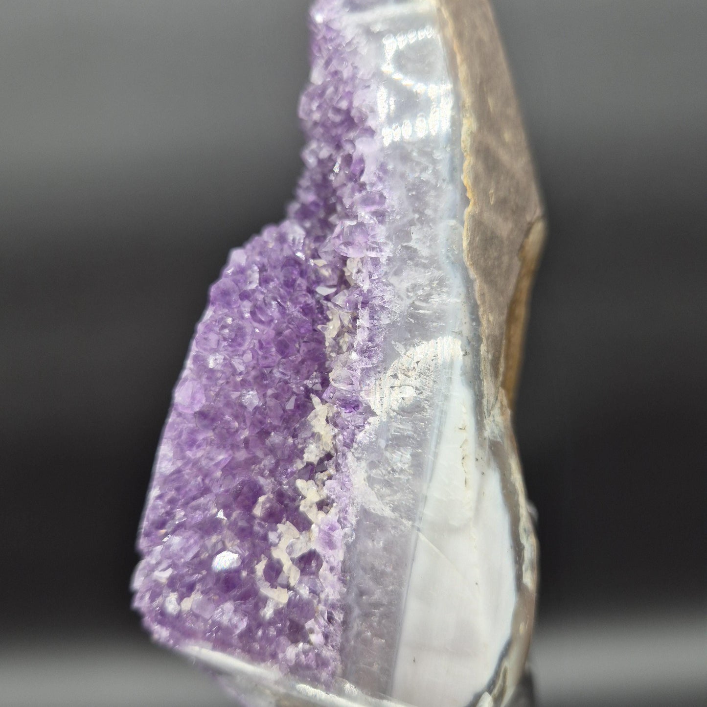 AAA+ Uruguay Amethyst with Stalactite Eye - 7.1 lbs - 12.5 x 6.5in - Rare Druzy Quartz Cathedral - One of a Kind Statement Piece Crystal Hoarder