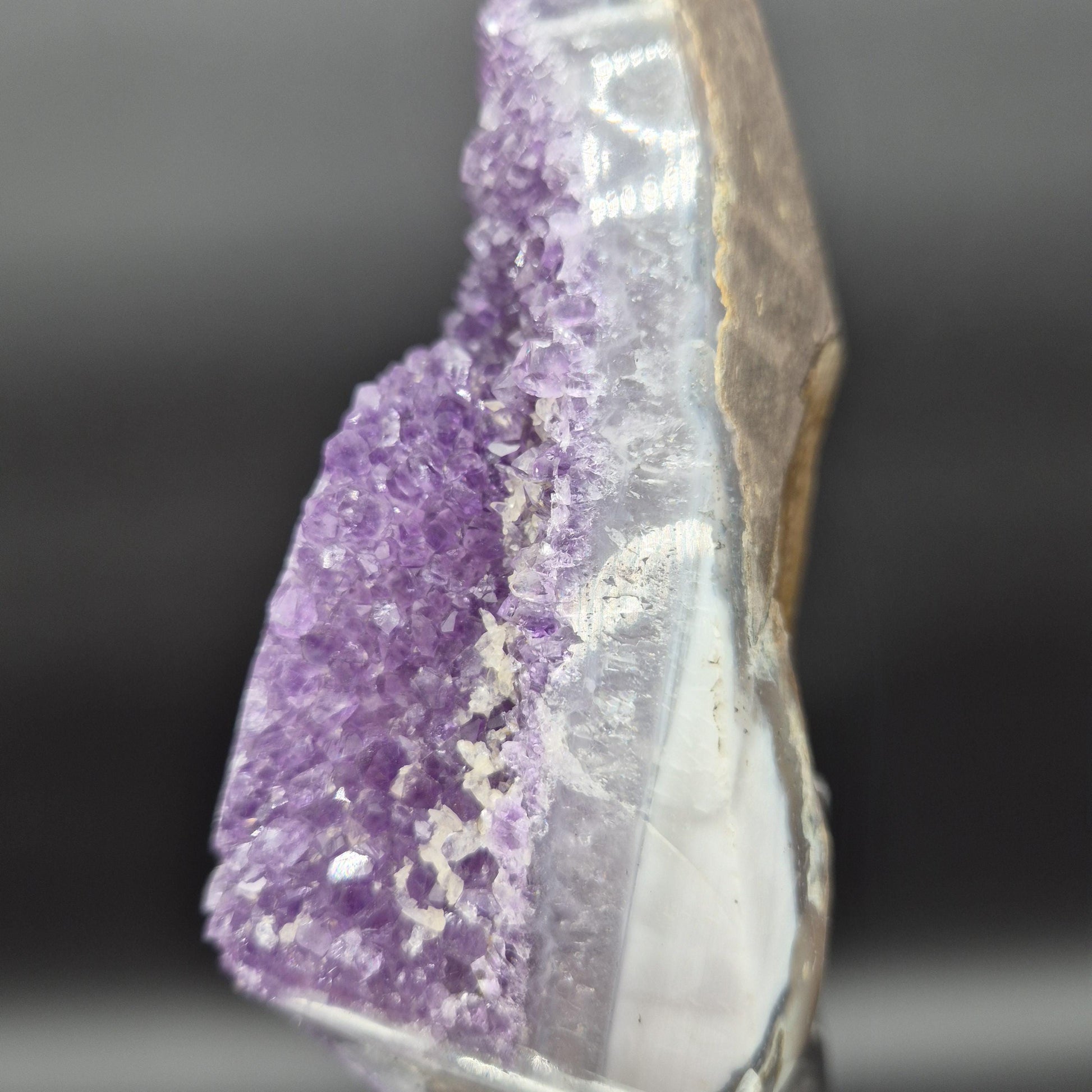 AAA+ Uruguay Amethyst with Stalactite Eye - 7.1 lbs - 12.5 x 6.5in - Rare Druzy Quartz Cathedral - One of a Kind Statement Piece Crystal Hoarder