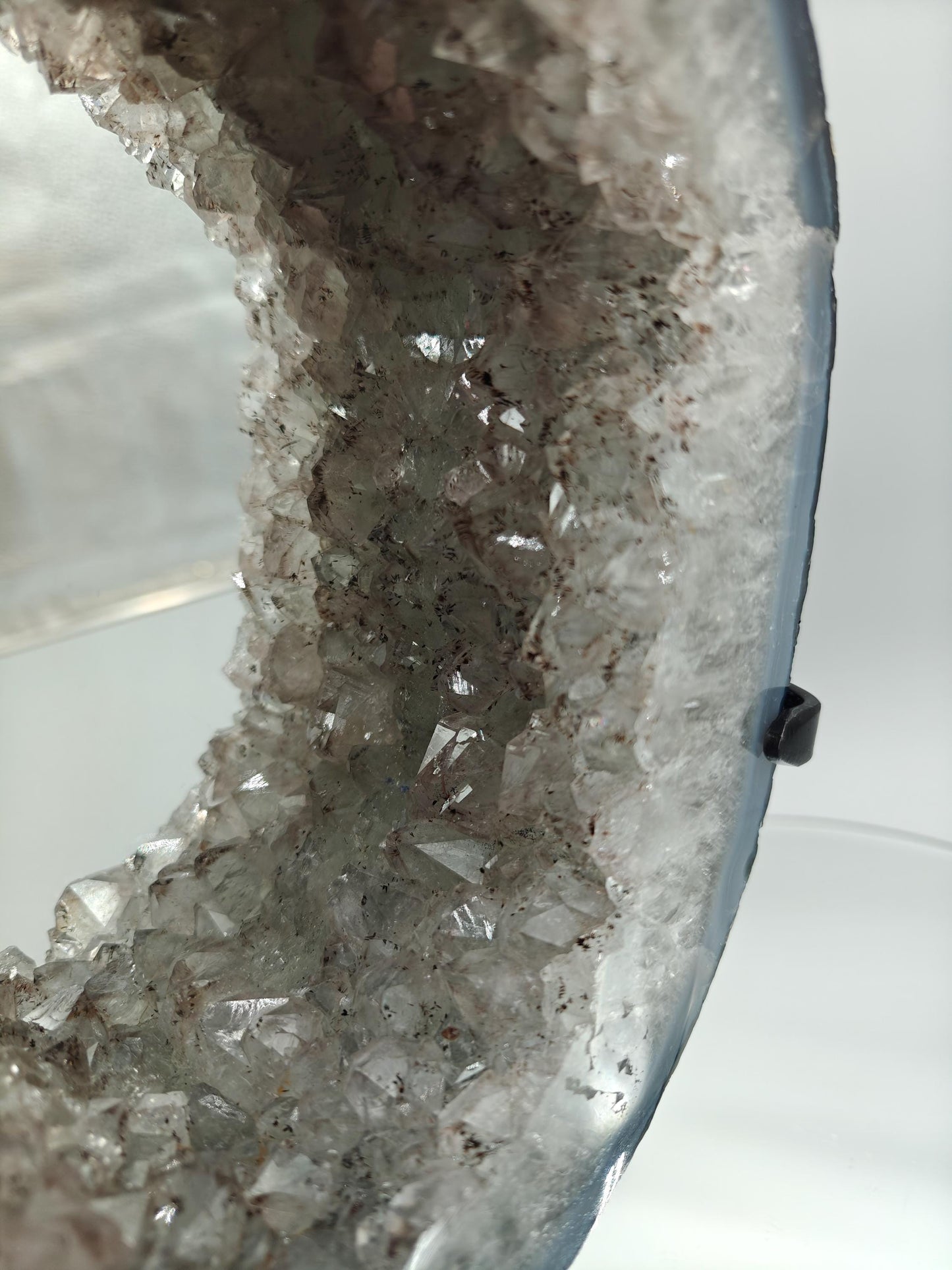 Amethyst Hematite Rutile Blue Agate Mirror Wall Art | Collector Crystal Specimen Crystal Hoarder